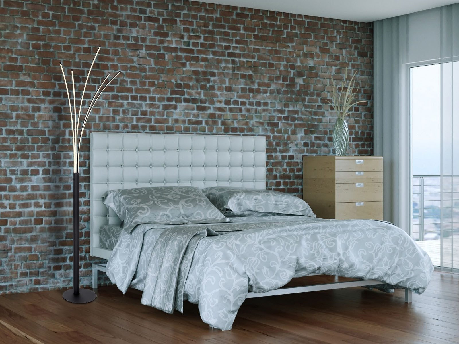 GLOBO LIGHTING LED Stehlampe BIZZY, Dimmfunktion, Smart Home, Timerfunktion, mehrere Helligkeitsstufen, LED fest integriert, Stehleuchte/Wohnzimmer/Schlafzimmer/Flur