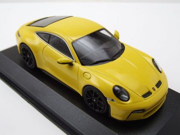 Minichamps Modellauto Porsche 911 (992) GT3 Touring 2021 gelb mit schwarzen Felgen Modellaut, Maßstab 1:43