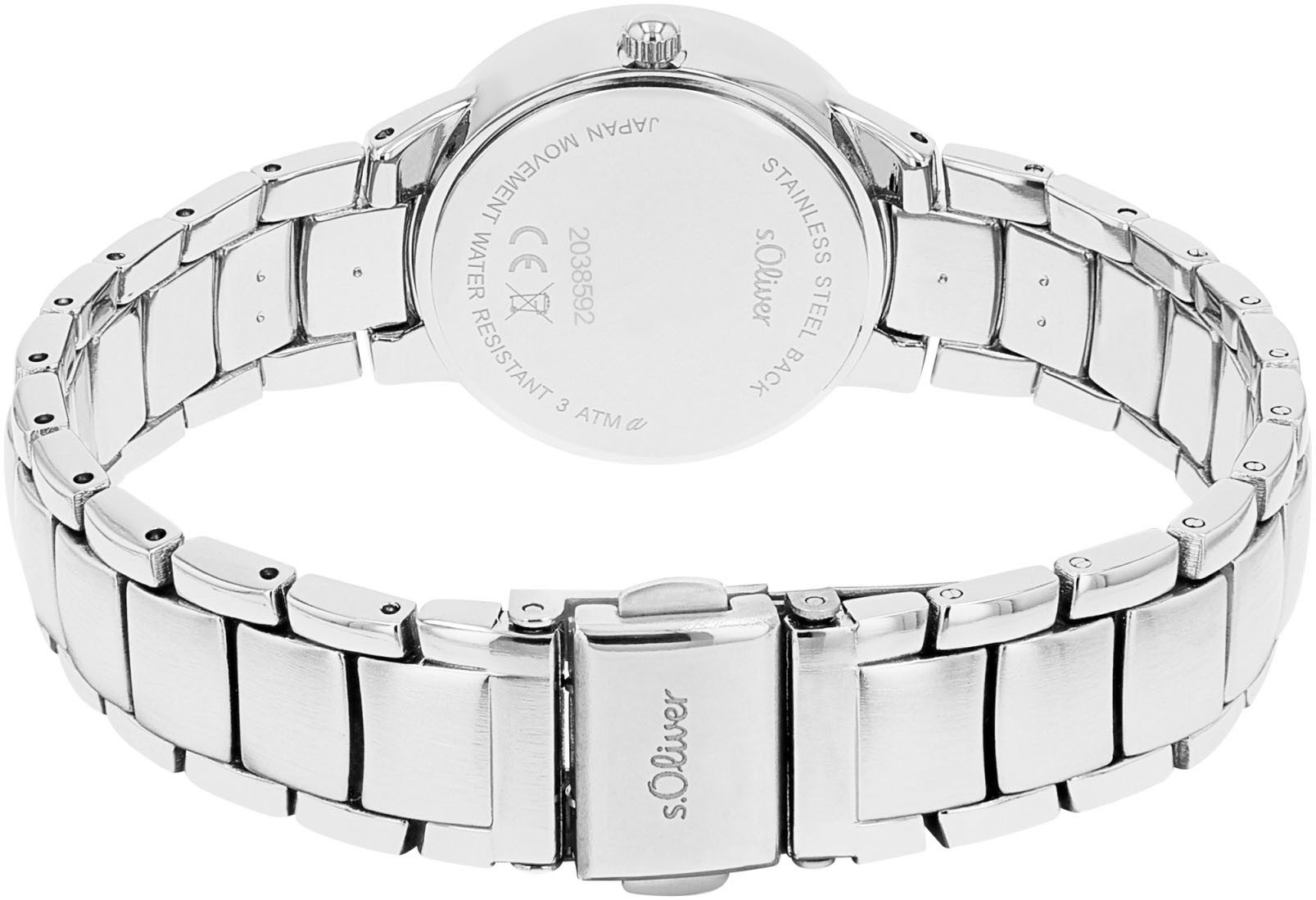s.Oliver Quarzuhr 2038592, Armbanduhr, Damenuhr, Datum, analog günstig online kaufen