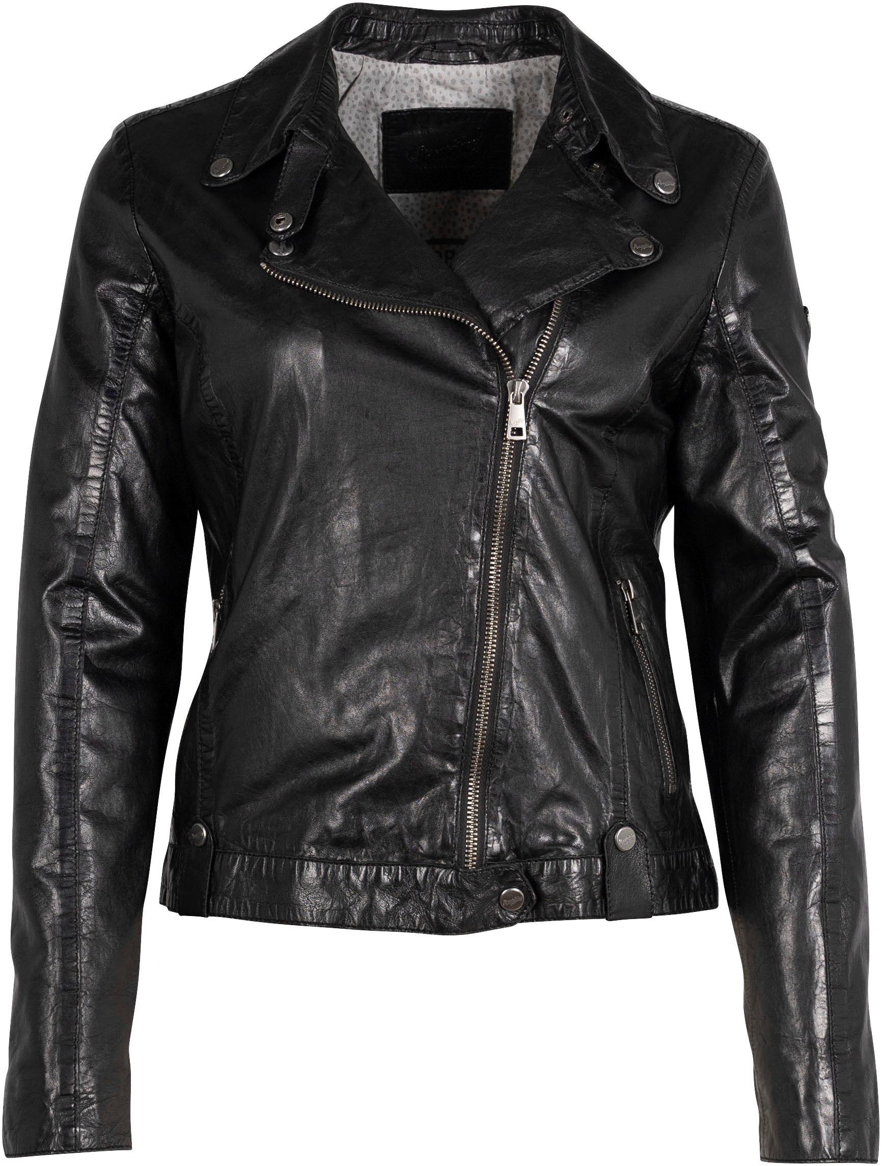 Mauritius Lederjacke MWFayola mit Umlegekragen. Reduzierter Preis € 81,61. Unverbindliche Preisempfehlung € 199,90