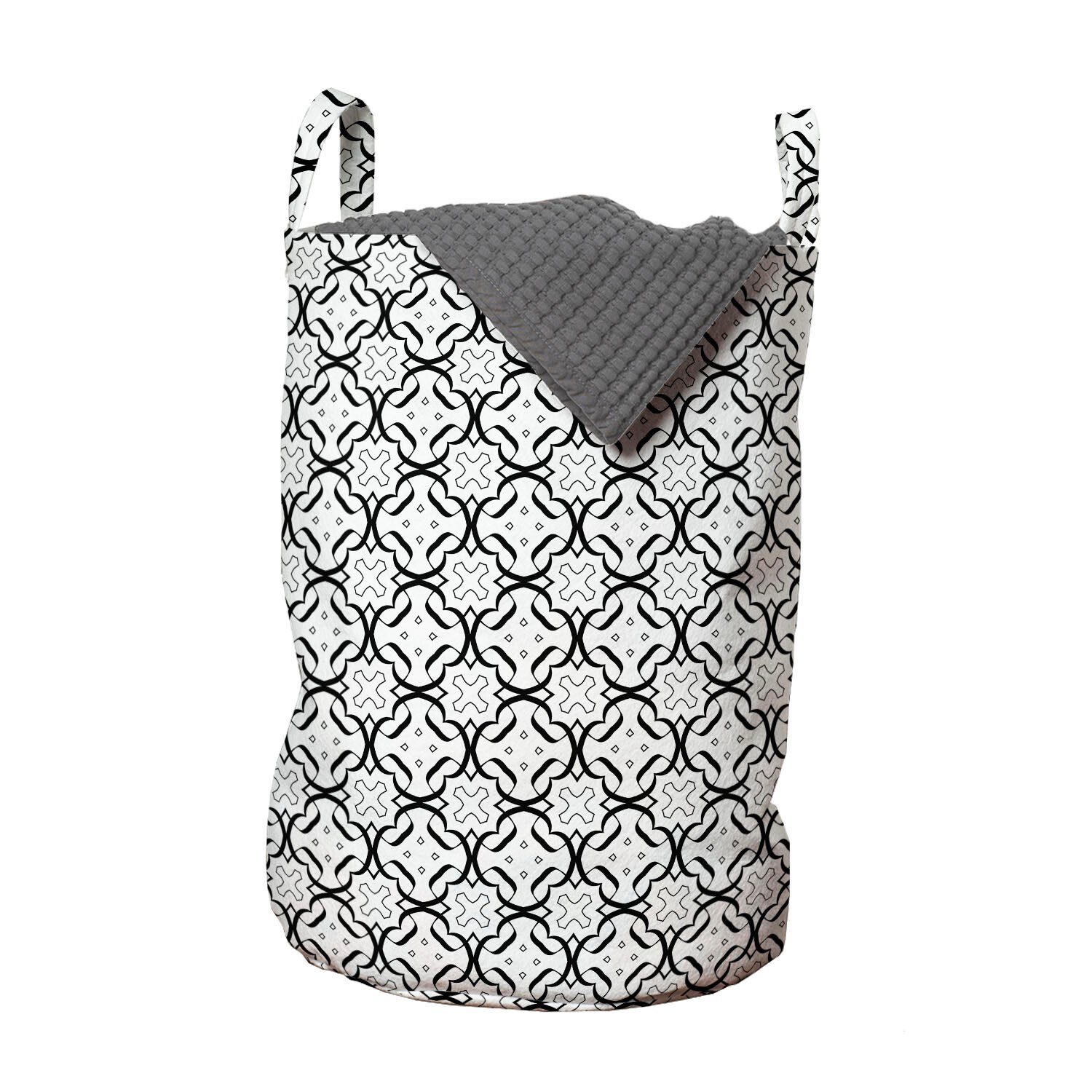 Abakuhaus Wäschesäckchen Wäschekorb mit Griffen Kordelzugverschluss für Waschsalons, Jahrgang Retro Streifen-Design | Wäschesäcke
