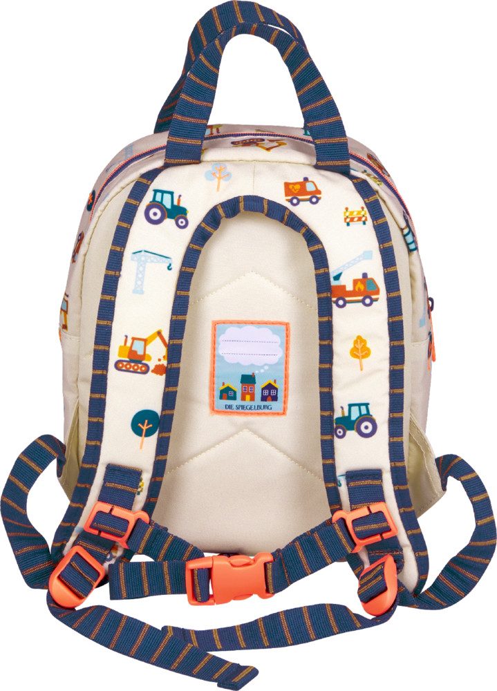 COPPENRATH DIE SPIEGELBURG Kinderrucksack Kinder Rucksack „Fahrzeuge – Kinderrucksack aus Polyester m. Brustgurt (Set, 1-tlg., 1), abnehmbarer Brustgurt