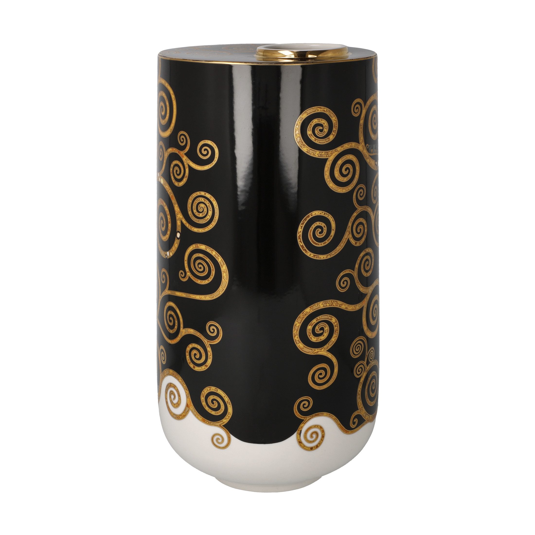Goebel Dekovase Gustav Klimt, mit Echtgoldauflage, Schwarz, Der Lebensbaum, H: 25.5cm