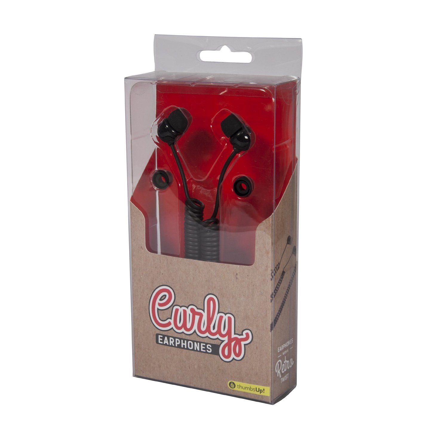 Thumbs Up Spiralkabel Kopfhörer - rot In-Ear-Kopfhörer