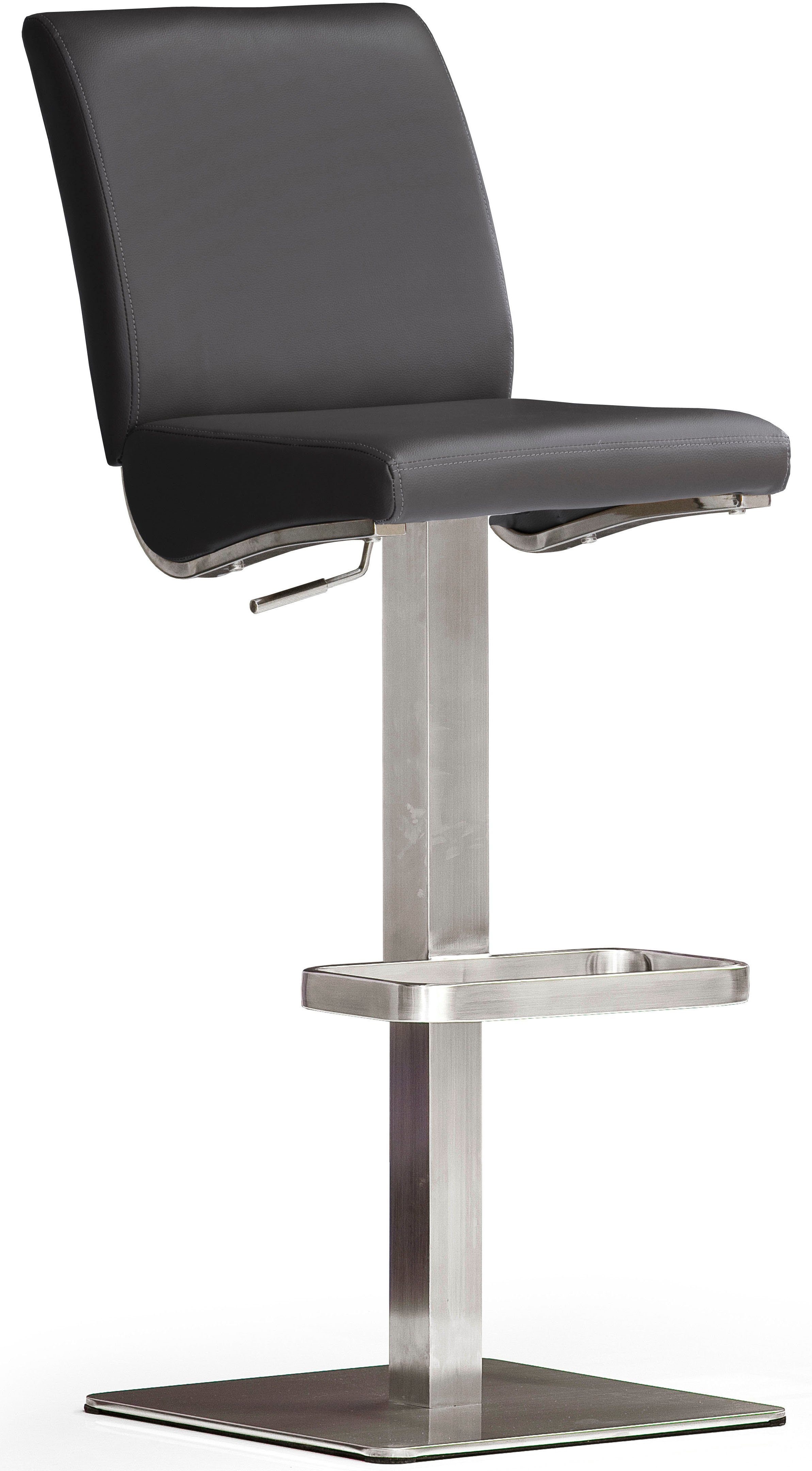 MCA furniture Bistrostuhl BARBECOOL Barhocker Bistrostuhl Tresenhocker, mit Rückenlehne, Bodenplatte eckig, 180° drehbar, Sitzhöhe von 55-80cm