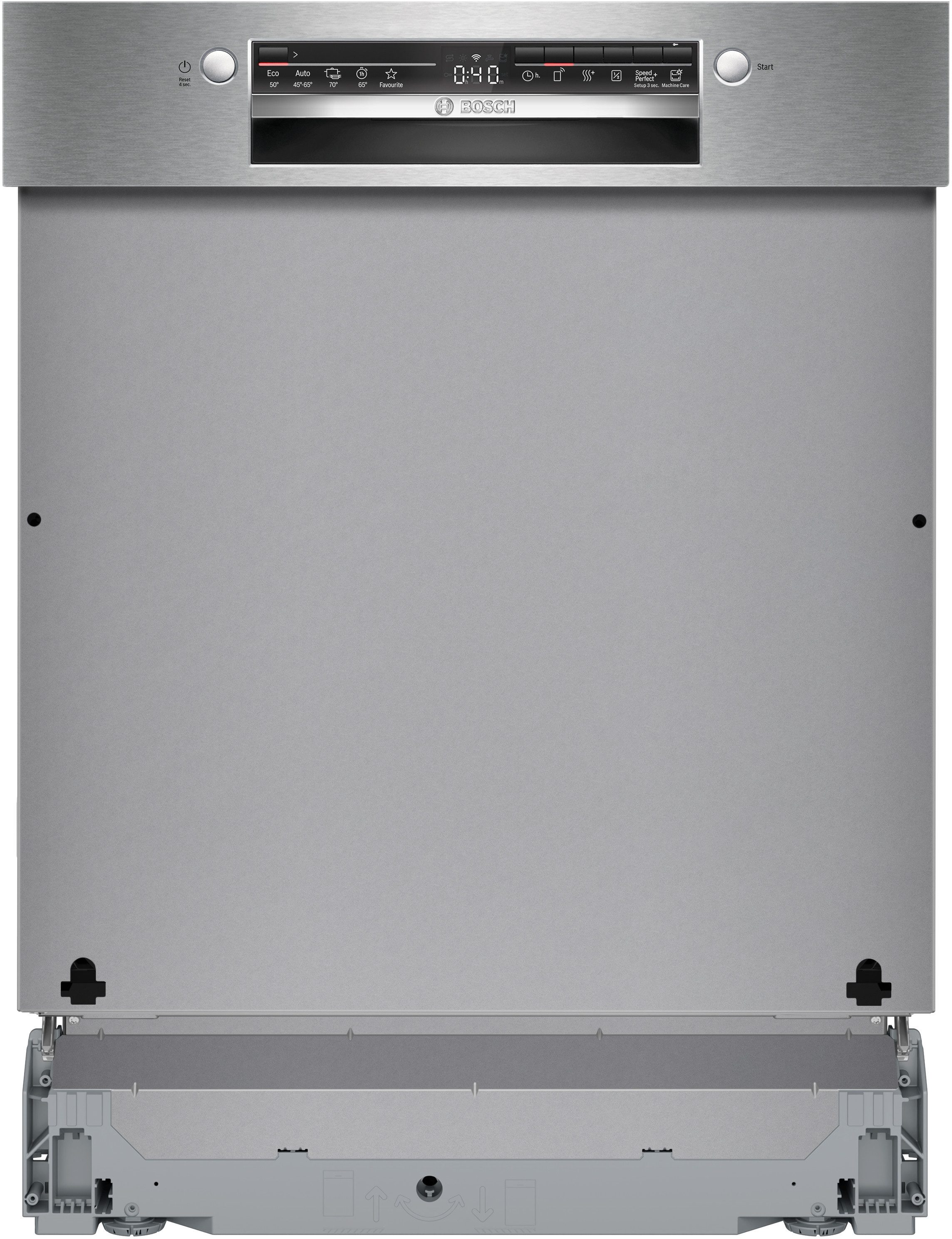 BOSCH teilintegrierbarer Geschirrspüler Serie 2 SMI2HVS06E, 14 Maßgedecke, Smarter Smart Start & flexibler, höhenverstellbarer Rackmatic-Korb