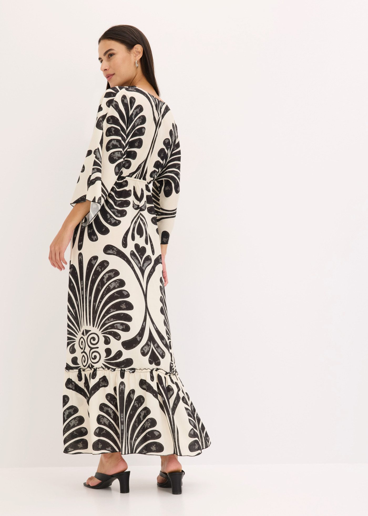 bonprix Maxikleid (1-tlg) für Frühling und Sommer, aus Viskose, Oversize Passform, mit Druck