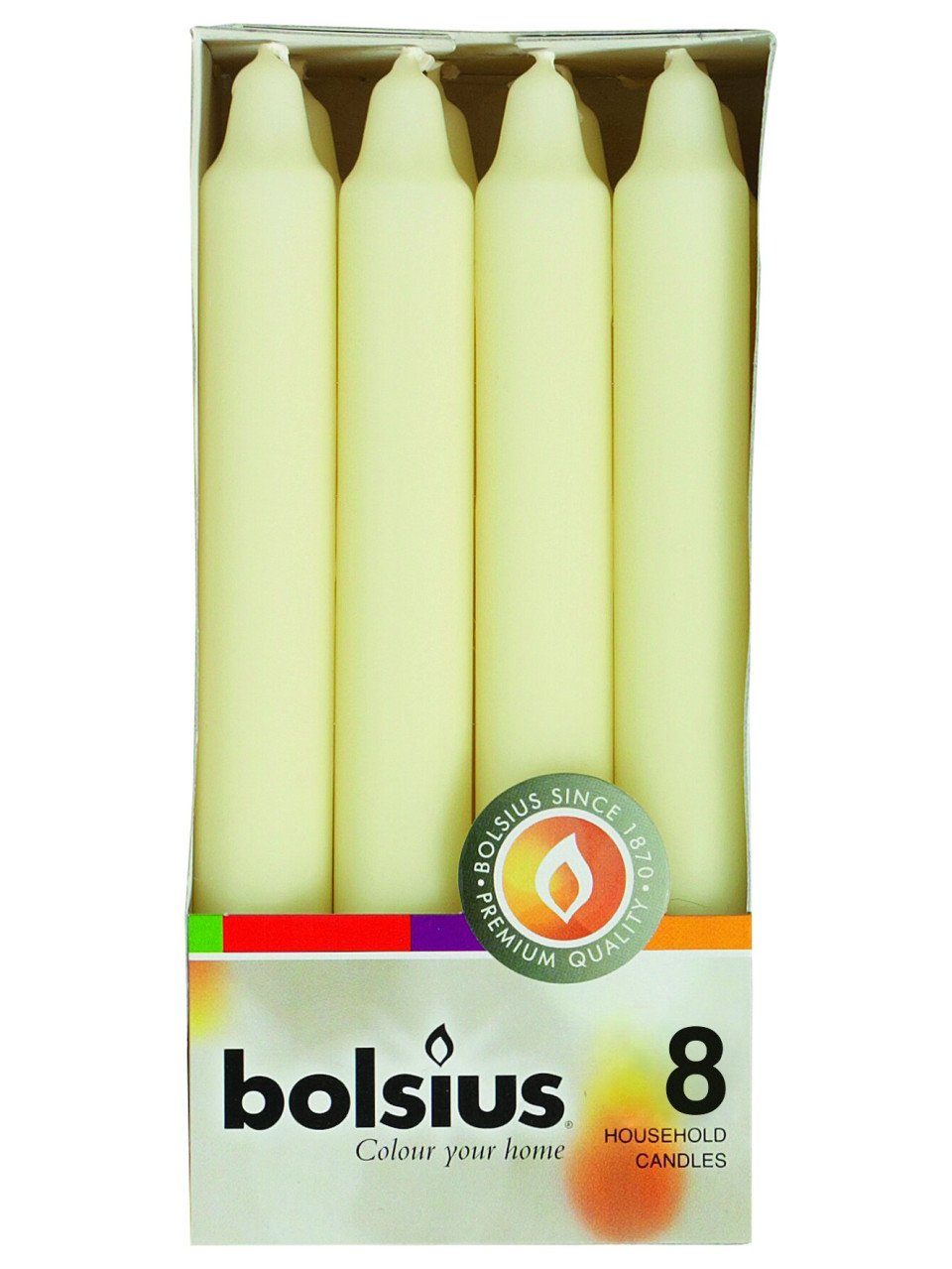 Bolsius Spitzkerze Bolsius Haushaltskerzen elfenbein, Höhe 18 cm, Ø