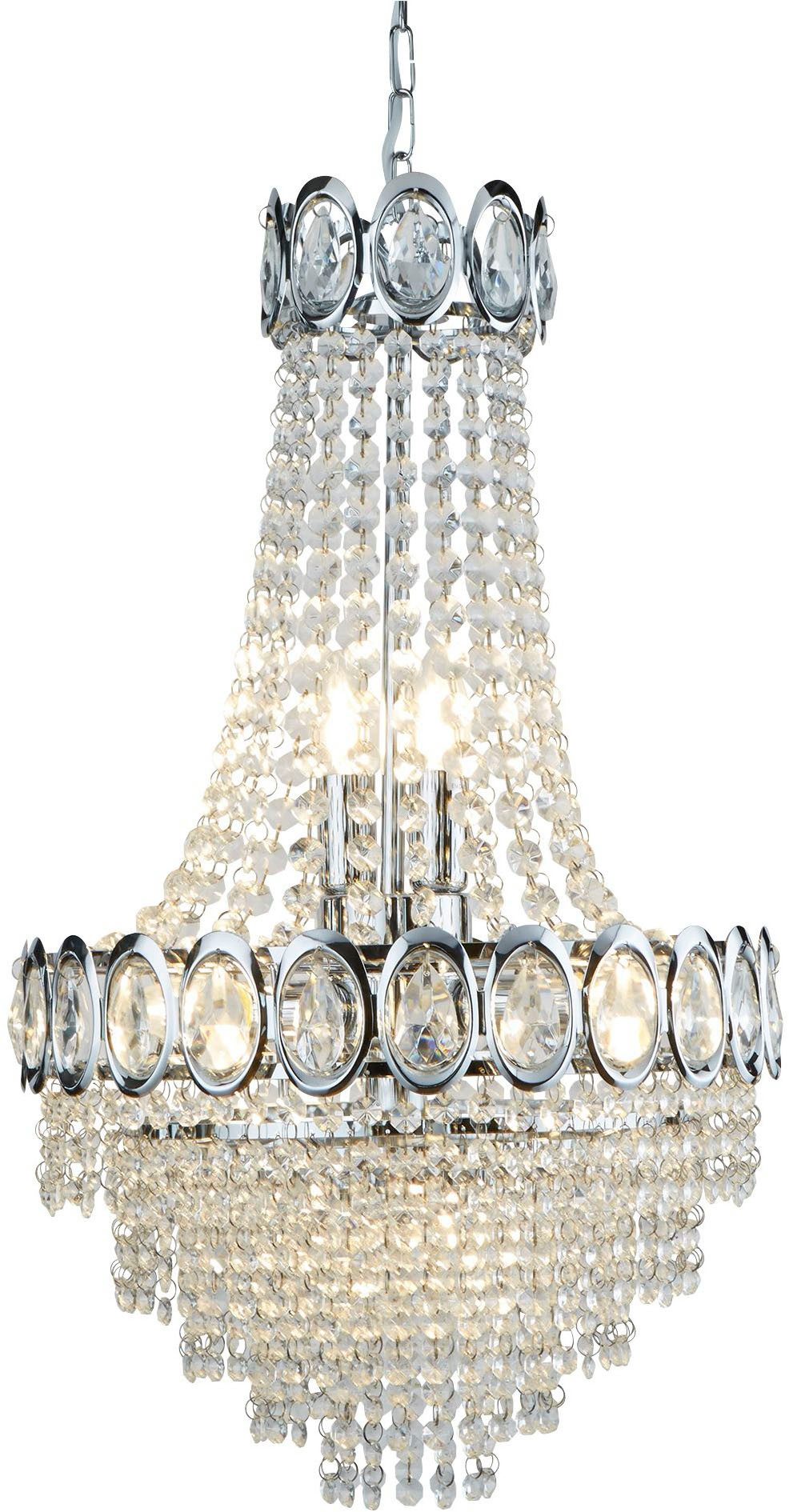 Searchlight Kronleuchter Kristall-Leuchte Louis Phillipe, 6-flammig, ohne Leuchtmittel, Glamourös