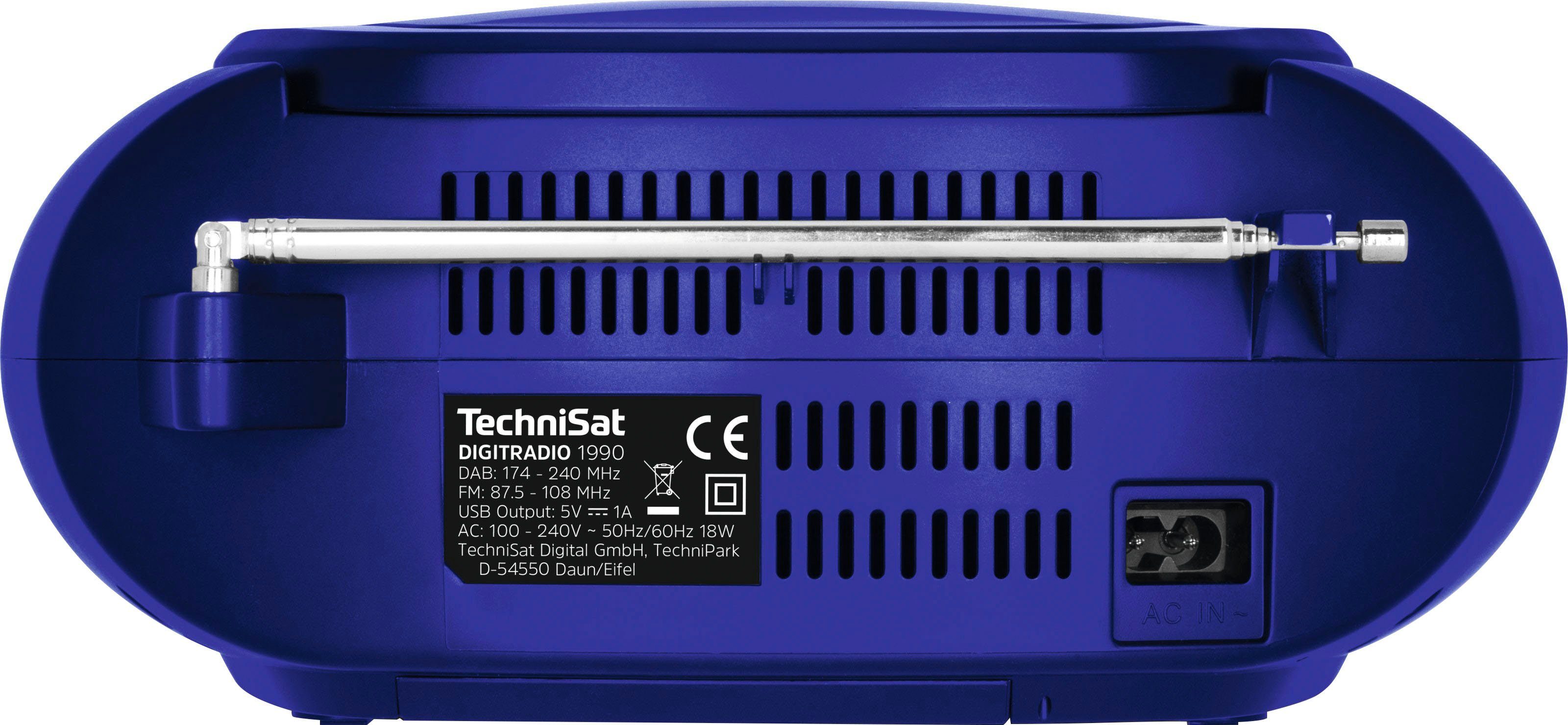 blau CD-Player) mit (DAB) 3 TechniSat RDS, DIGITRADIO W, 1990 UKW (Digitalradio (DAB), Digitalradio