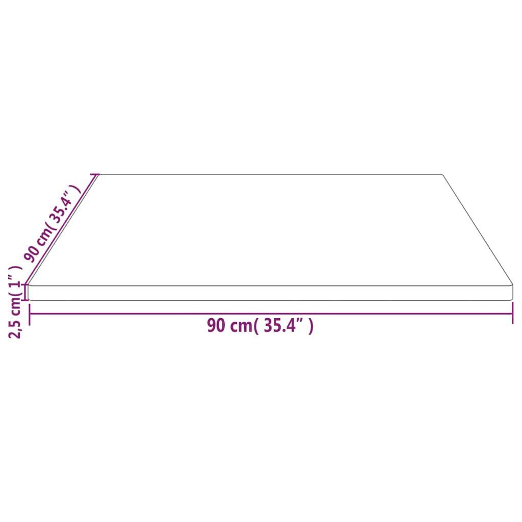 Kiefer Quadratisch St) furnicato 90x90x2,5 Tischplatte cm (1 Weiß Massivholz