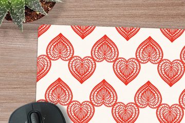 MuchoWow Gaming Mauspad Herz - Valentinstag - Geschenk (1-St), Mousepad mit Rutschfester Unterseite, Gaming, 40x40 cm, XXL, Großes