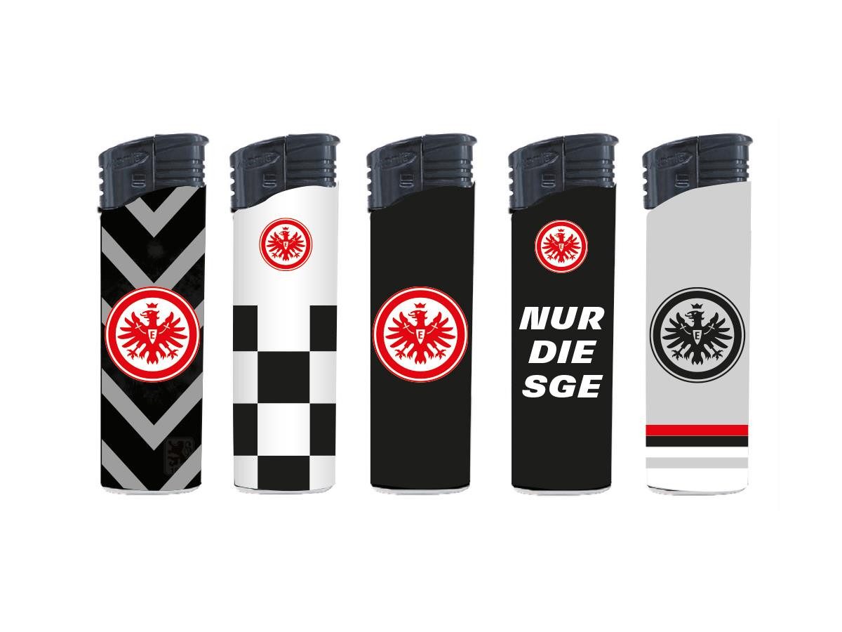 Eintracht Frankfurt Feuerzeuge 5x Gasfeuerzeug oder Stabfeuerzeuge für Grill Fussball Geschenkidee (5-St), SGE Fussball Fanartikel