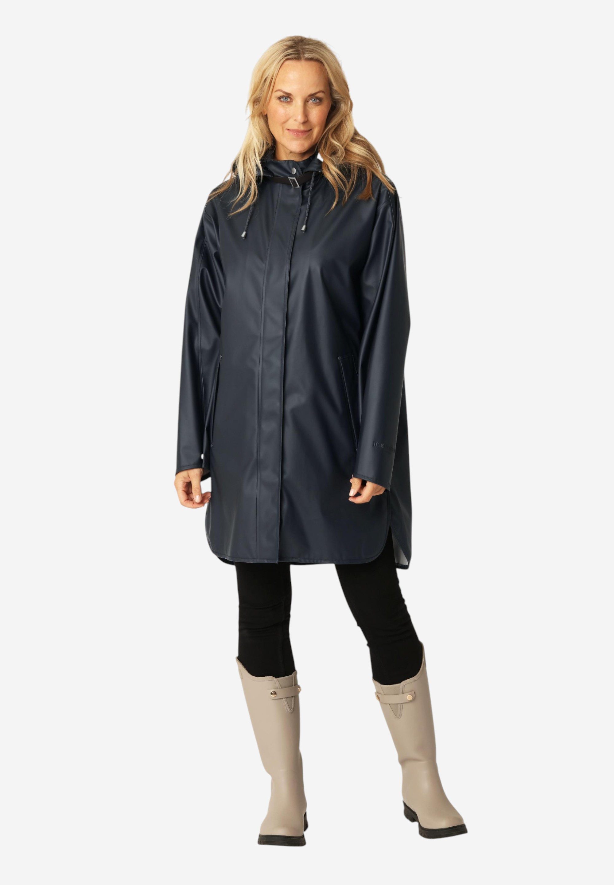 Ilse Jacobsen Regenjacke RAIN151 Regenmantel, gerade Form, PU-Material, abnehmbare Kapuze, wasserdicht – Bild 4 von 5