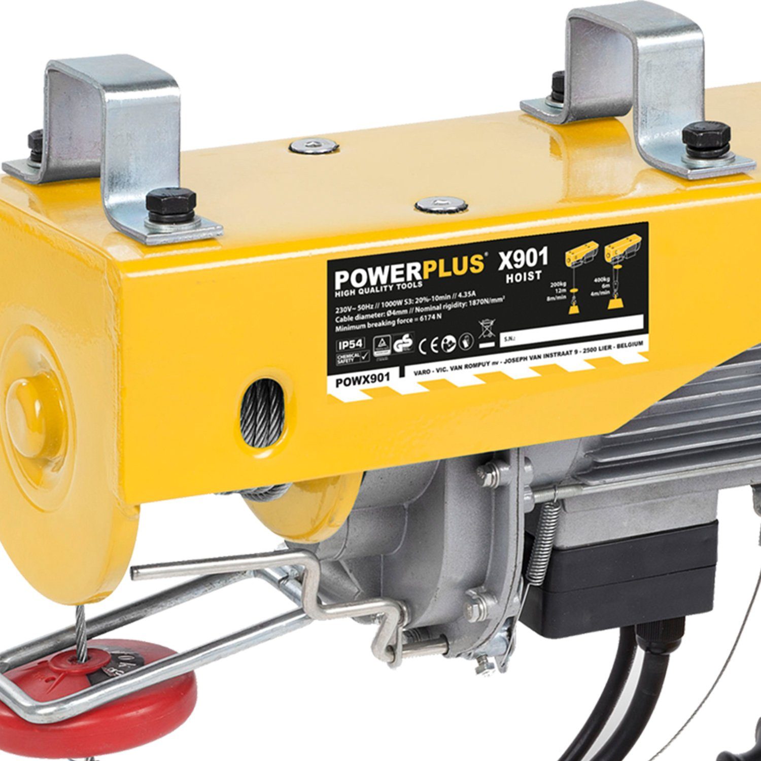 POWERplus Seilwinde elektrisch, Elektro-Seilzug