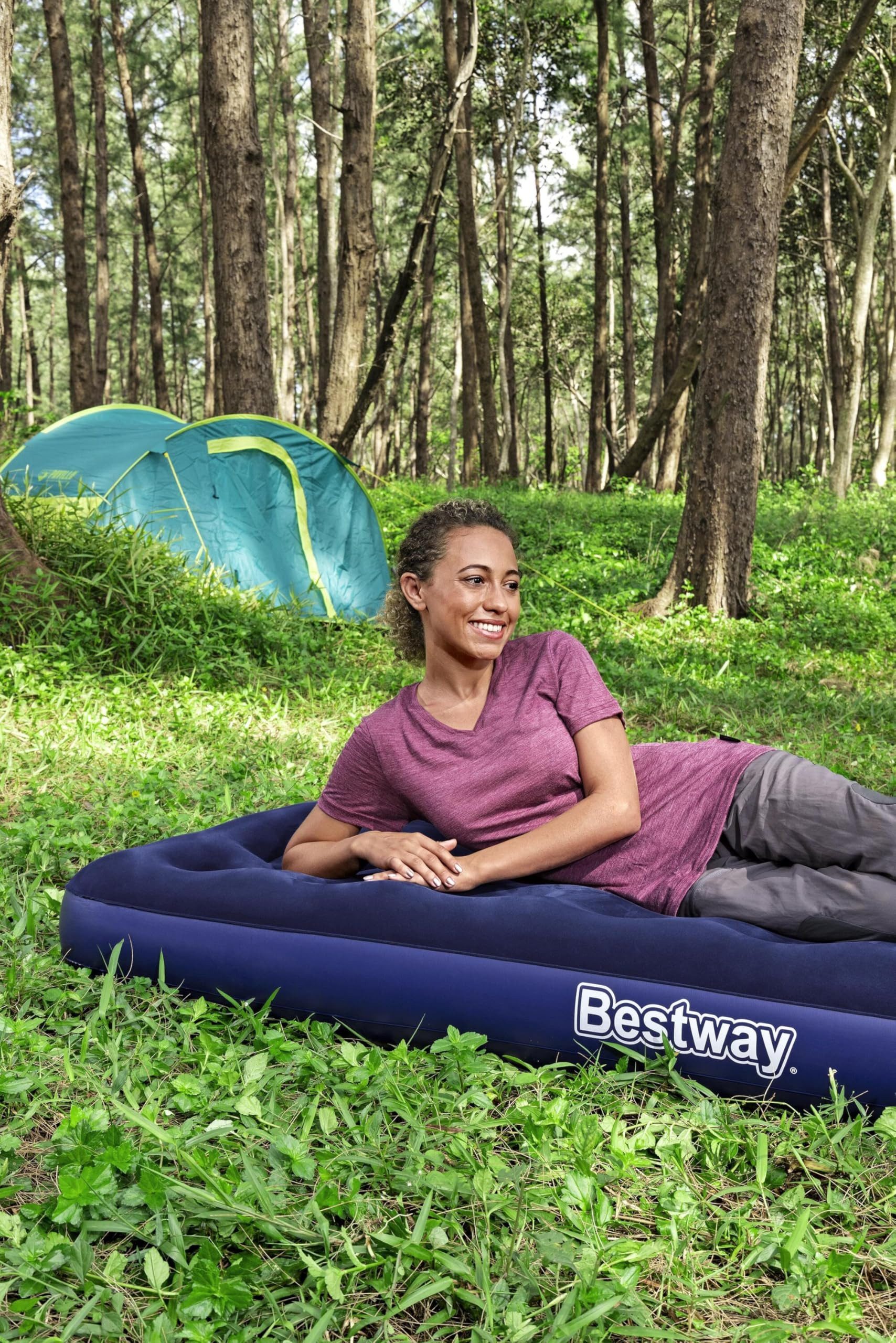 Bestway Luftbett Bestway Luftbett Blue Horizon Single XL/Lo 185 x 76 x 22 cm, Komfortable Schlaflösung für unterwegs