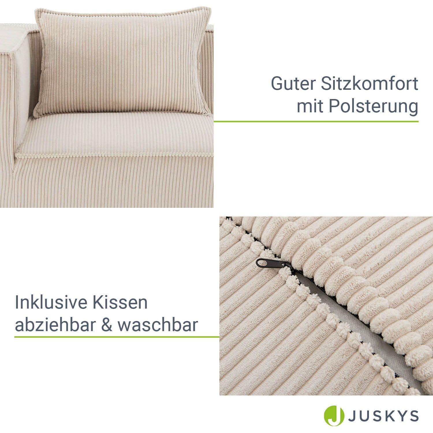 Juskys 2-Sitzer Armlehnen für 2 modulare S, mit Teile, & Domas, Garnitur Wohnzimmer, Kissen Couch