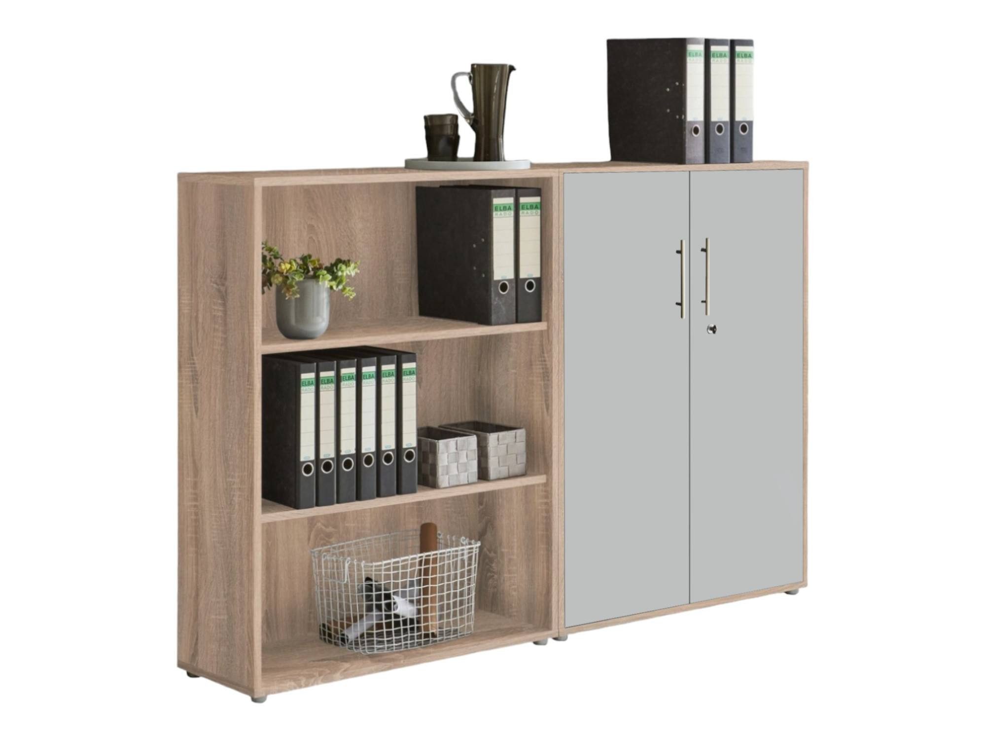 BMG Möbel Aktenschrank Office Edition Schrankwand 1 niedrig abschließbar, in verschiedenen Farben