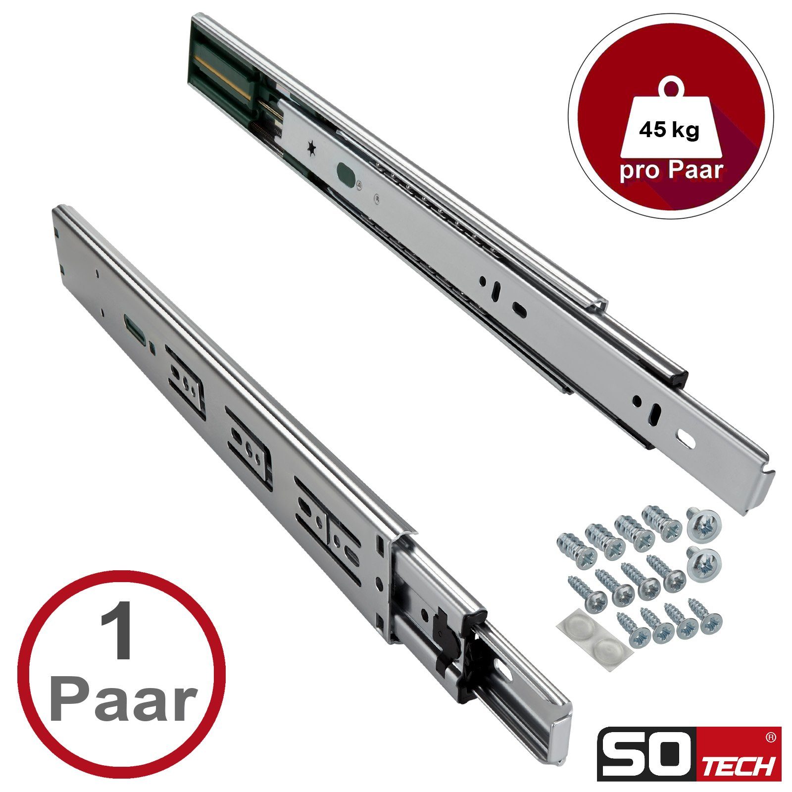 SO-TECH® Auszug Vollauszüge KV-45-H45-SC-MS Traglast 45 kg, Soft Close, Län günstig online kaufen