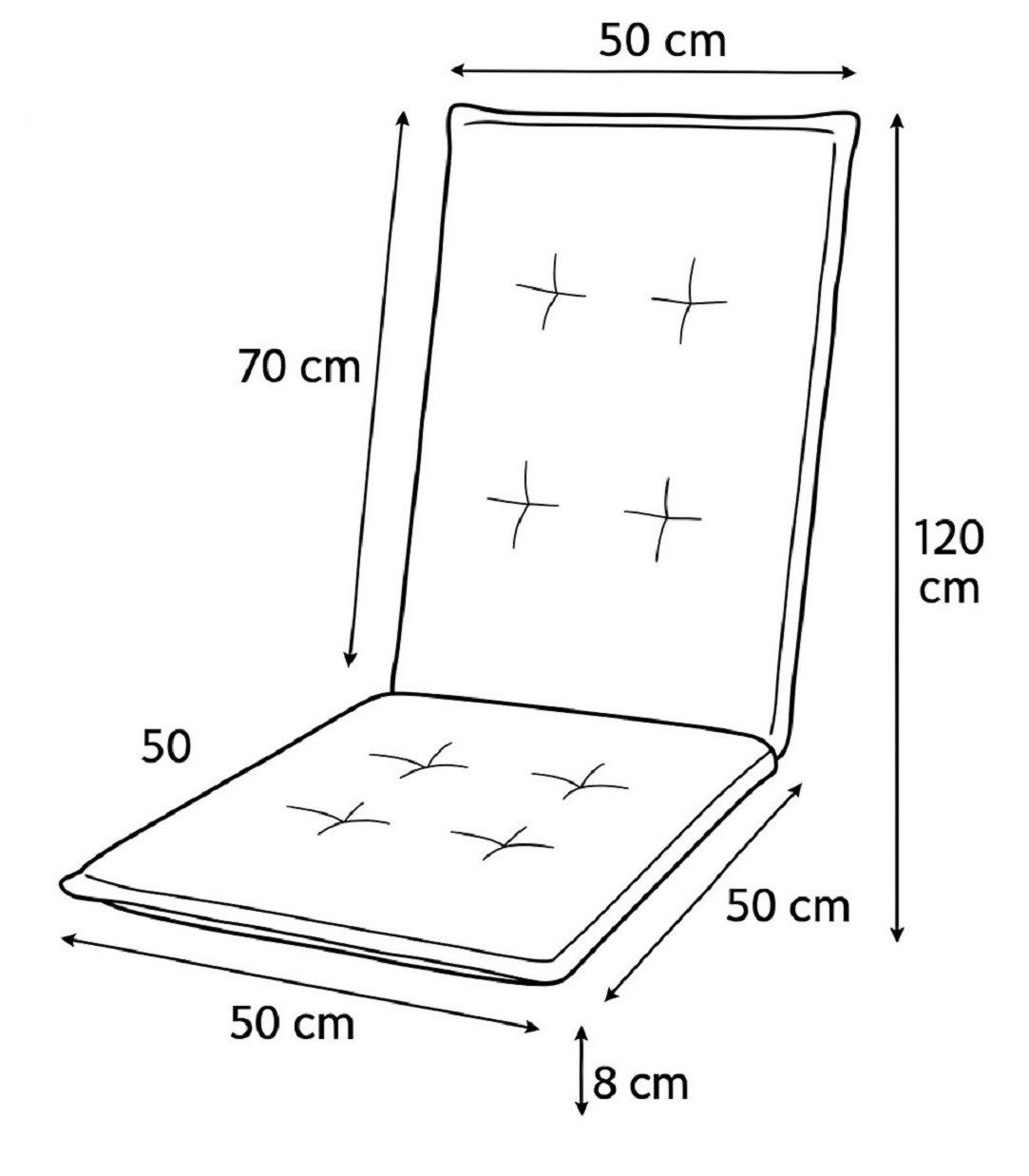 doppler® Hochlehnerauflage 6 er Set 2901 Gartenstuhl Auflagen Kissen Polster für Hochlehner grau, (Spar-Set, 6 St., 6 Auflagen), für Hochlehner-Stühle UV-beständig inkl. Bindebänder und Halteband