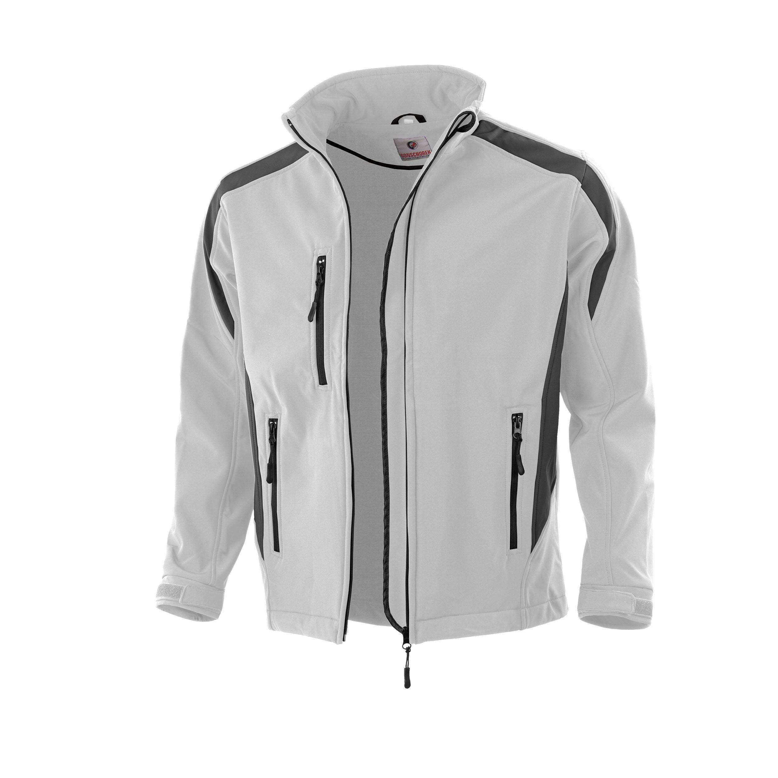 Qualitex Workwear Softshelljacke Softshelljacke weiß/grau, Gr. M günstig online kaufen