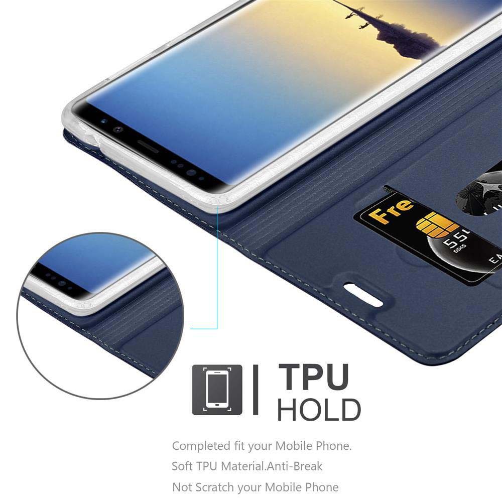 Cadorabo Handyhülle für Samsung Galaxy NOTE 8 Hülle Samsung Galaxy NOTE 8, Schutzhülle Hülle mit Standfunktion, Magnetverschluss und Kartenfach