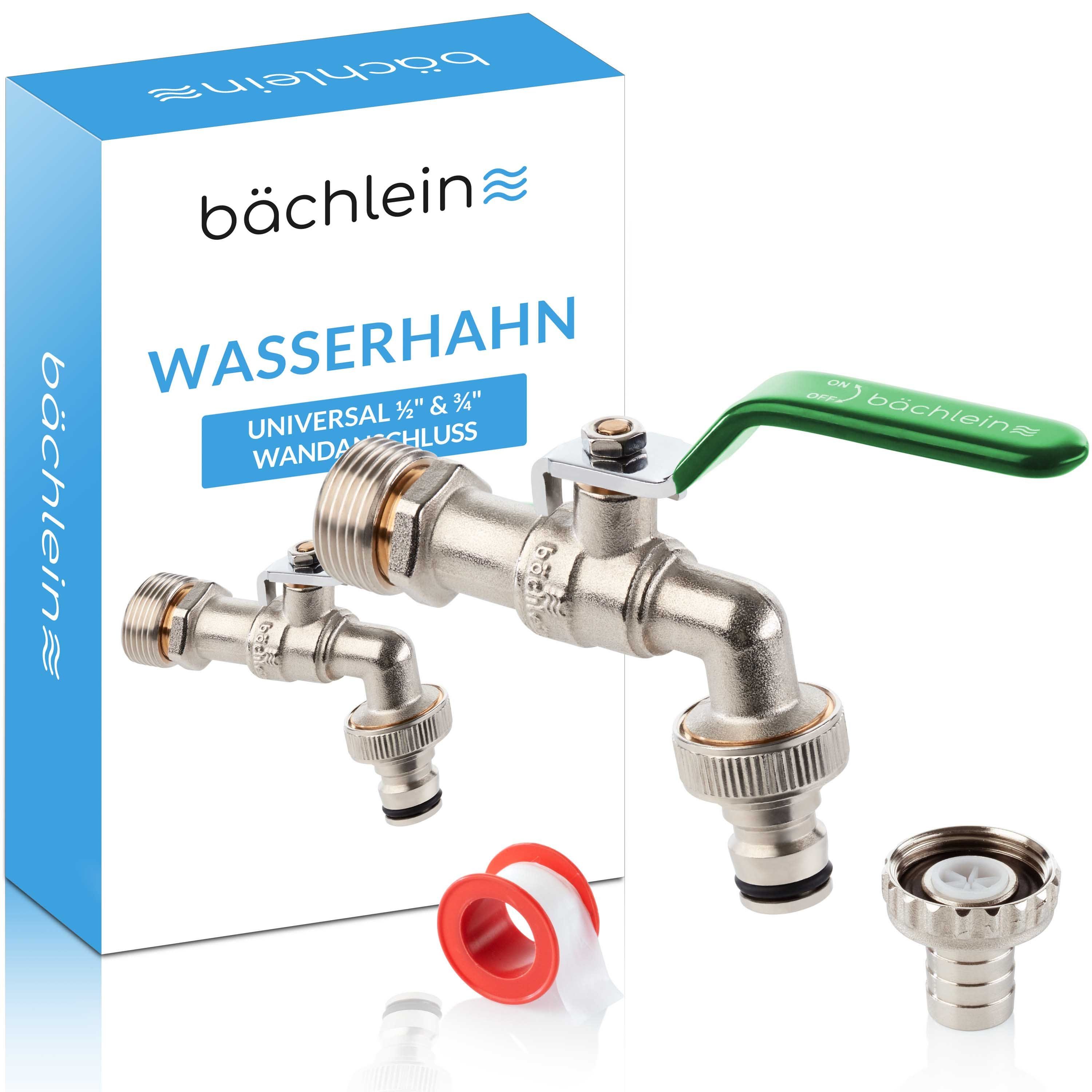 Bächlein Absperrventil Wasserhahn für den Garten - inkl. Adapter und PTFE-Tape
