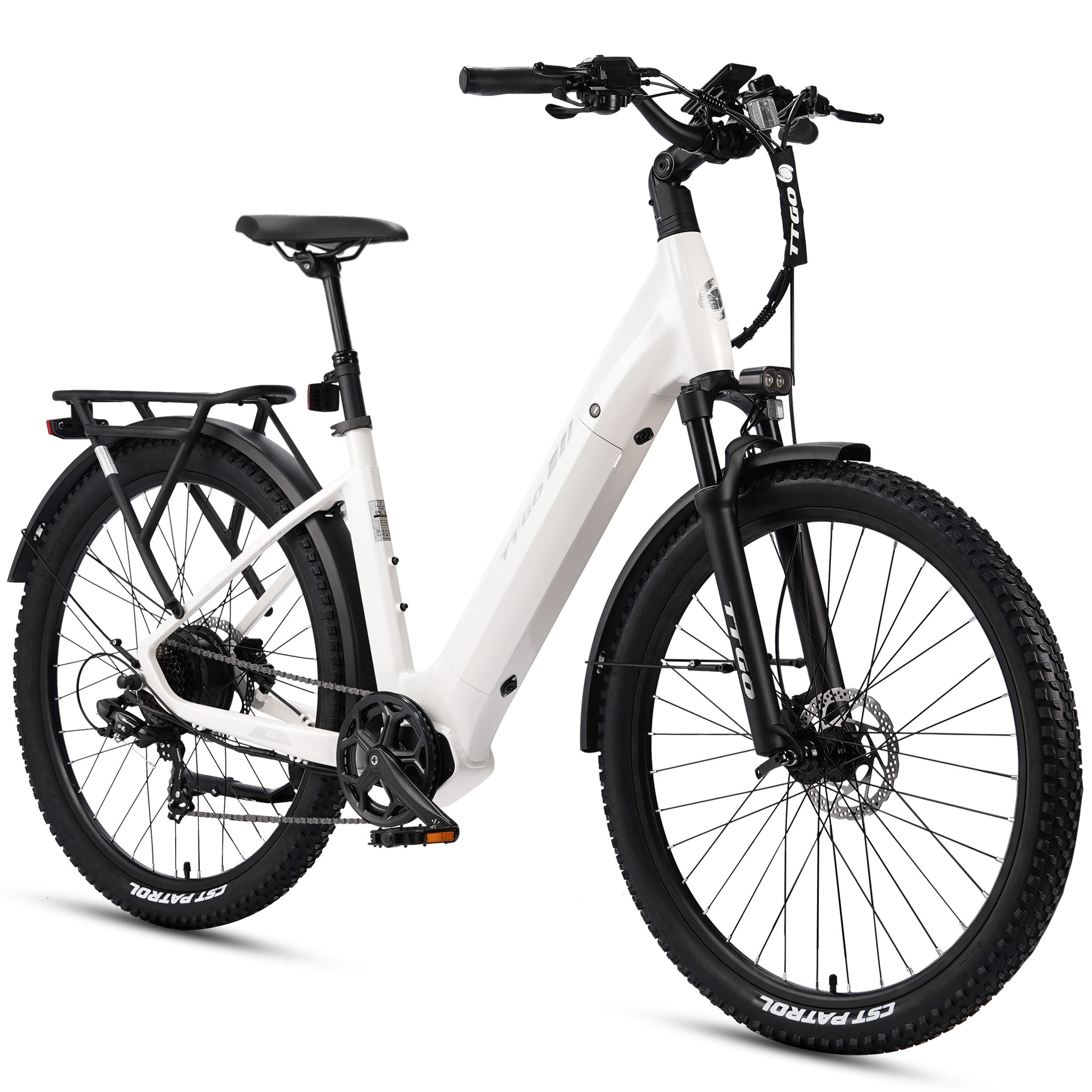 TTGO E-Bike Cityrad 28 Zoll, 70Nm Hinterradmotor, 120km, Z3, für Damen und Herren, 7 Gang SHIMANO, Kettenschaltung, Heckmotor, 720 Wh, 5 Stufen, LCD-Farbdisplay, Federsattelstütze, Elektrofahrrad, Pedelec