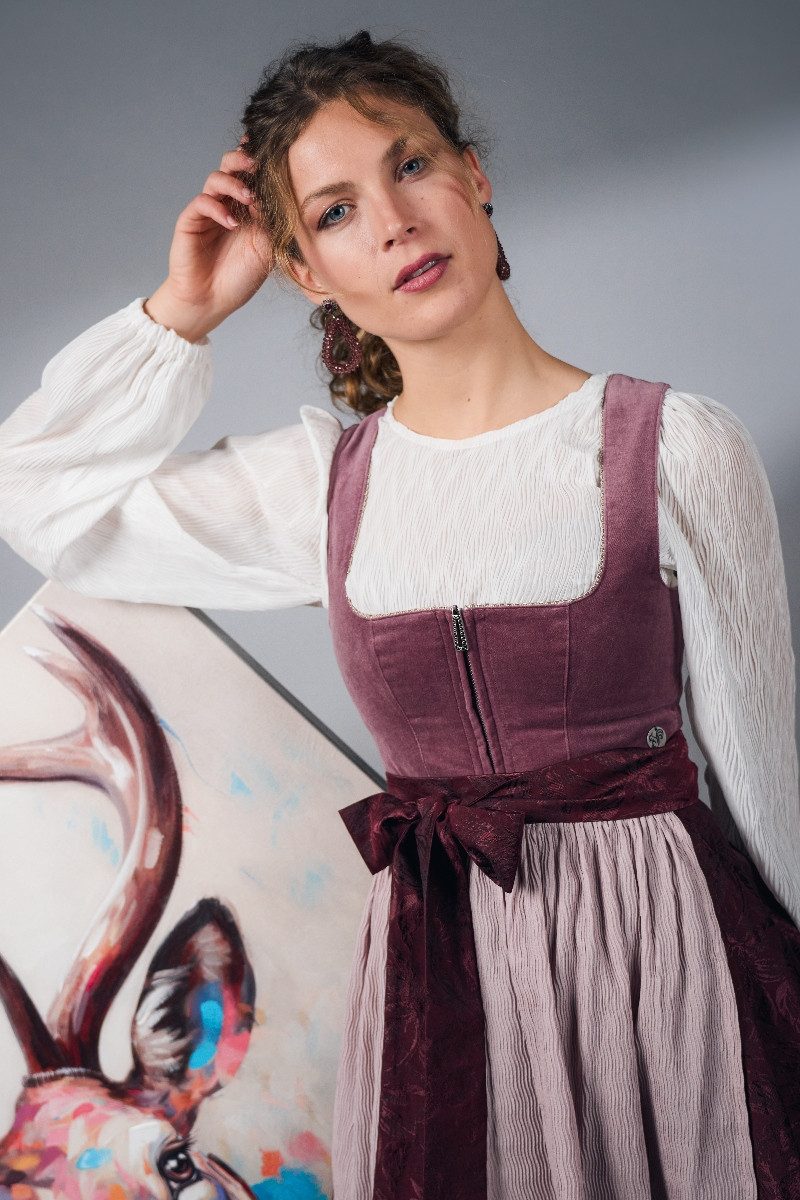 MarJo Dirndl Samt Dirndl 2tlg. - IRSEE - traube/mauve günstig online kaufen
