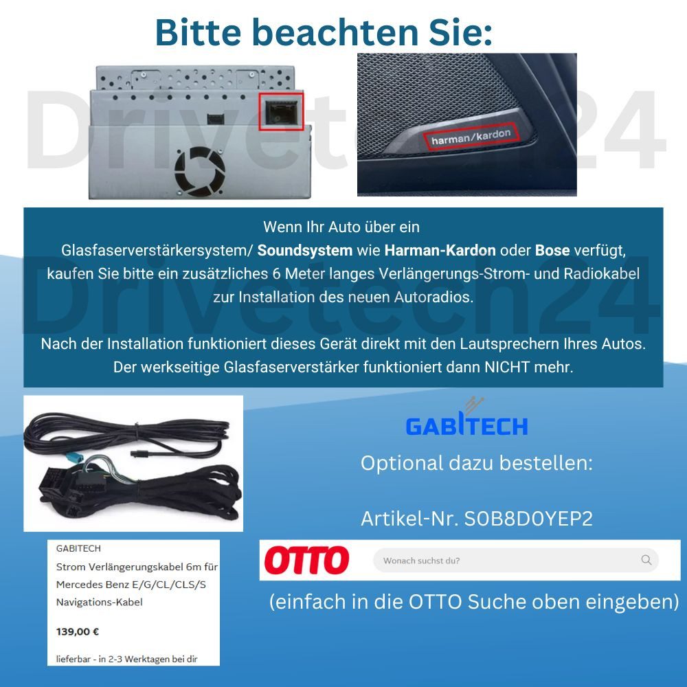 GABITECH Carplay Android radio GPS NAVI für Mercedes Benz W211 CLS W219 W463 Autoradio (FM / AM-Radio, RDS, DAB+ Optional, Drahtlos Carplay und Android Auto 8-Core)