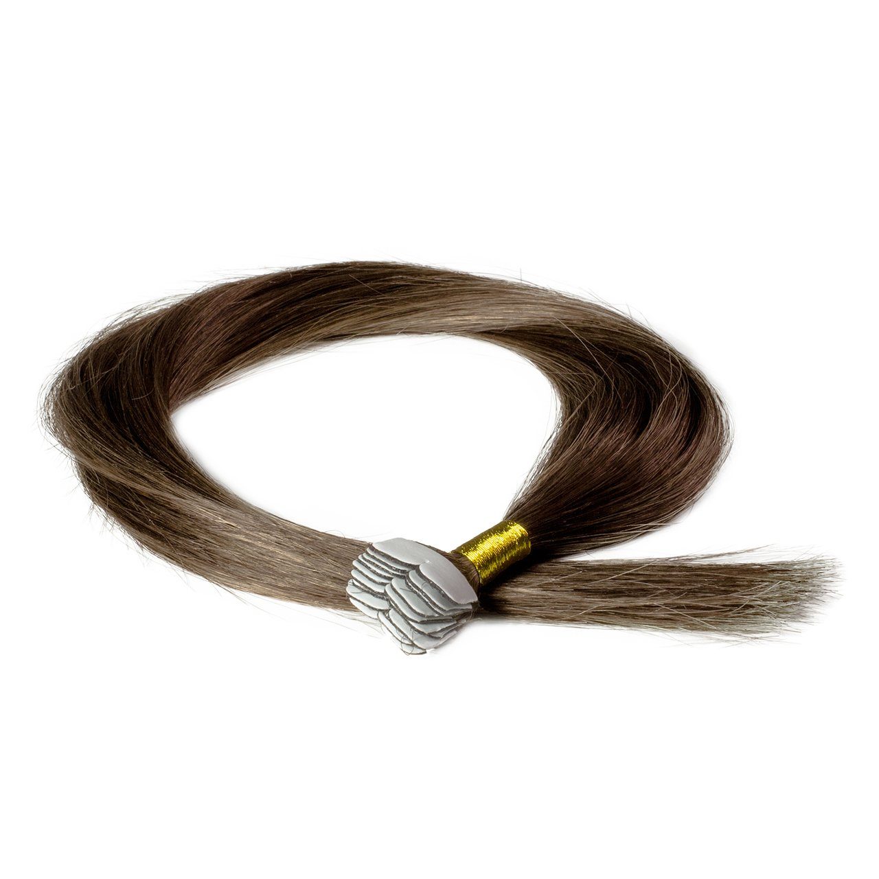Intensiv Mini 40cm Mittelbraun Echthaar-Extension Premium #4/77 Extensions Tape hair2heart