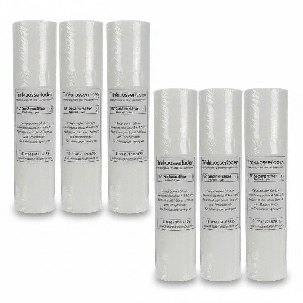 Trinkwasserladen Filter-Set, JG Sediment 10" 6er Set 1 µm