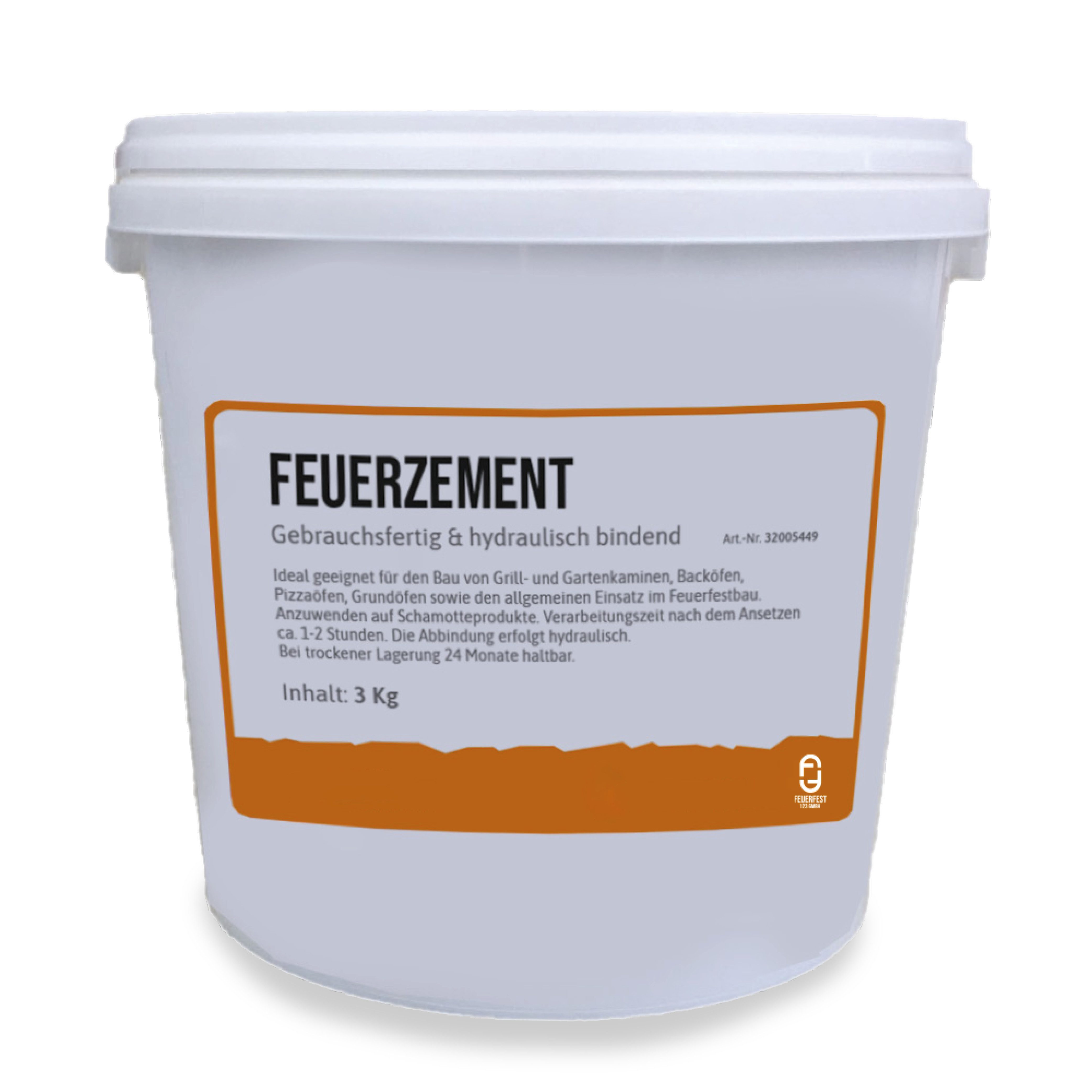Feuerfest 123 GmbH Zement Feuerzement Feuerfester Zement - Für Kaminöfen, Öfen & Grills - Hitzebeständig bis 1.400 °C - hydraulische Abbindung
