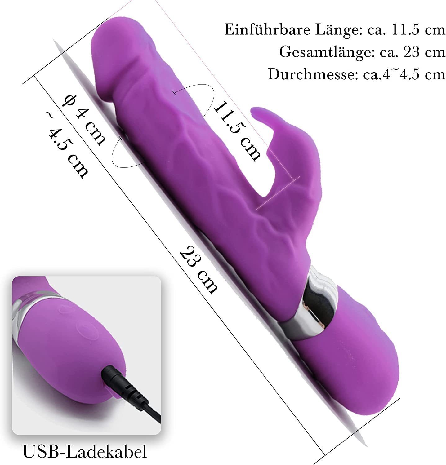 Rabbit-Vibratoren Sie G-punkt, Vibrator Stimulator Doppelte für Klitoris Lila Massage-Stab Vibrationsmodi 7 mit und Klitoris-Stimulator Rabbit autolock