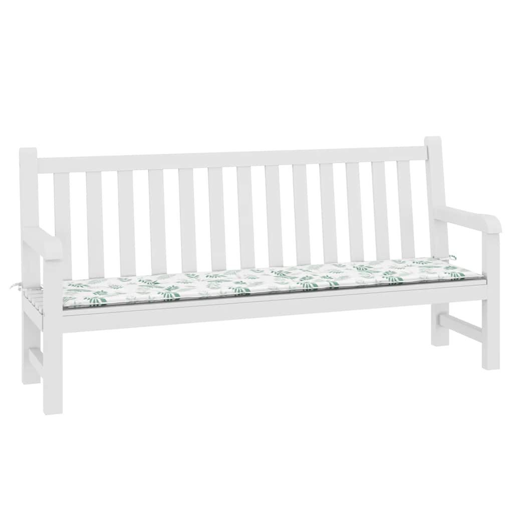 vidaXL Sitzauflage Gartenbank-Auflage Blattmuster 200x50x4 cm günstig online kaufen