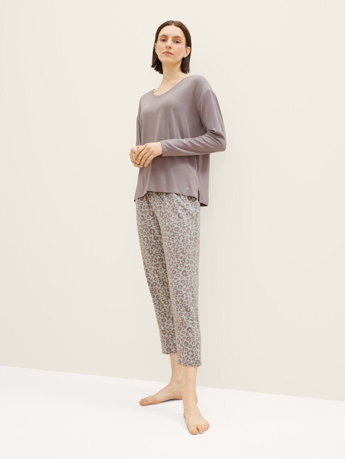 Pyjama Schlafhose mit TAILOR TOM Leo-Print