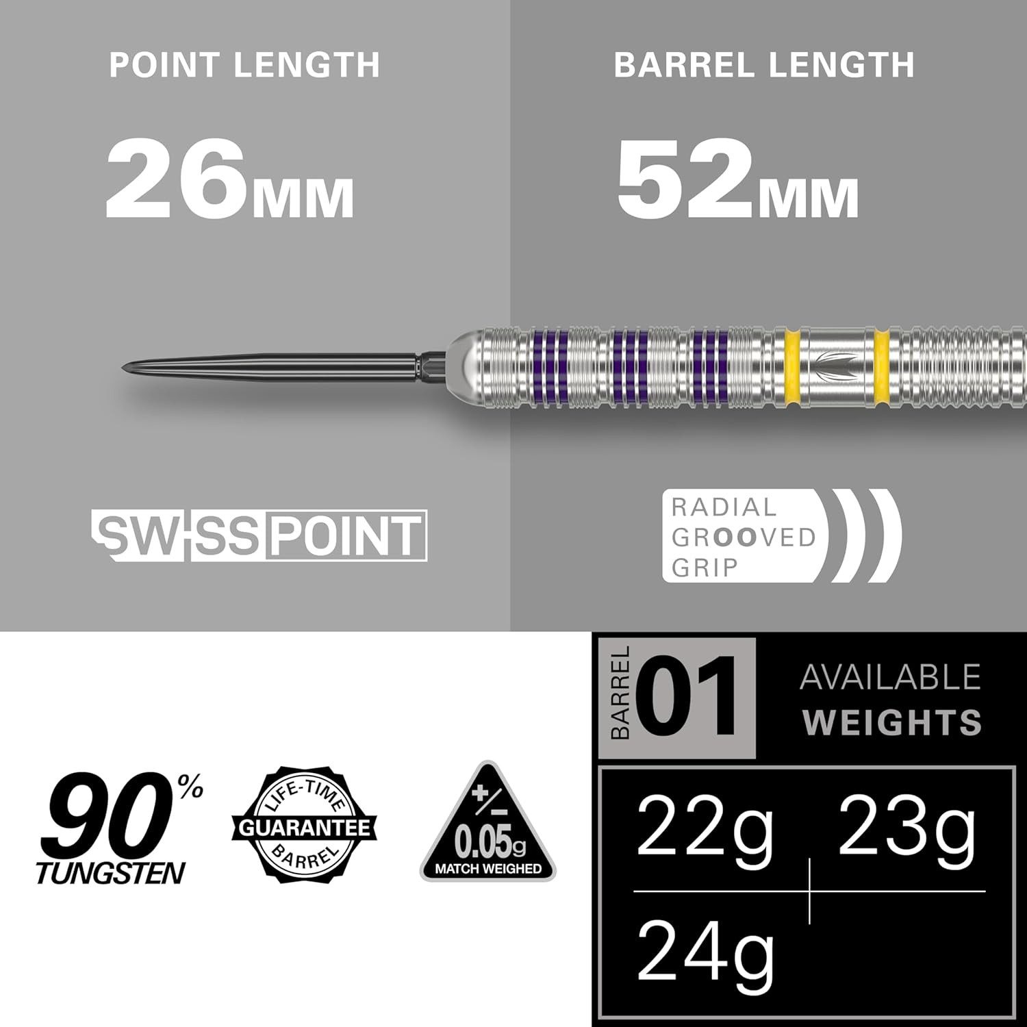 TARGET DARTS Dartpfeil Target Luke Littler Loadout 90% Wolfram Steel Tip Darts Set - 23G