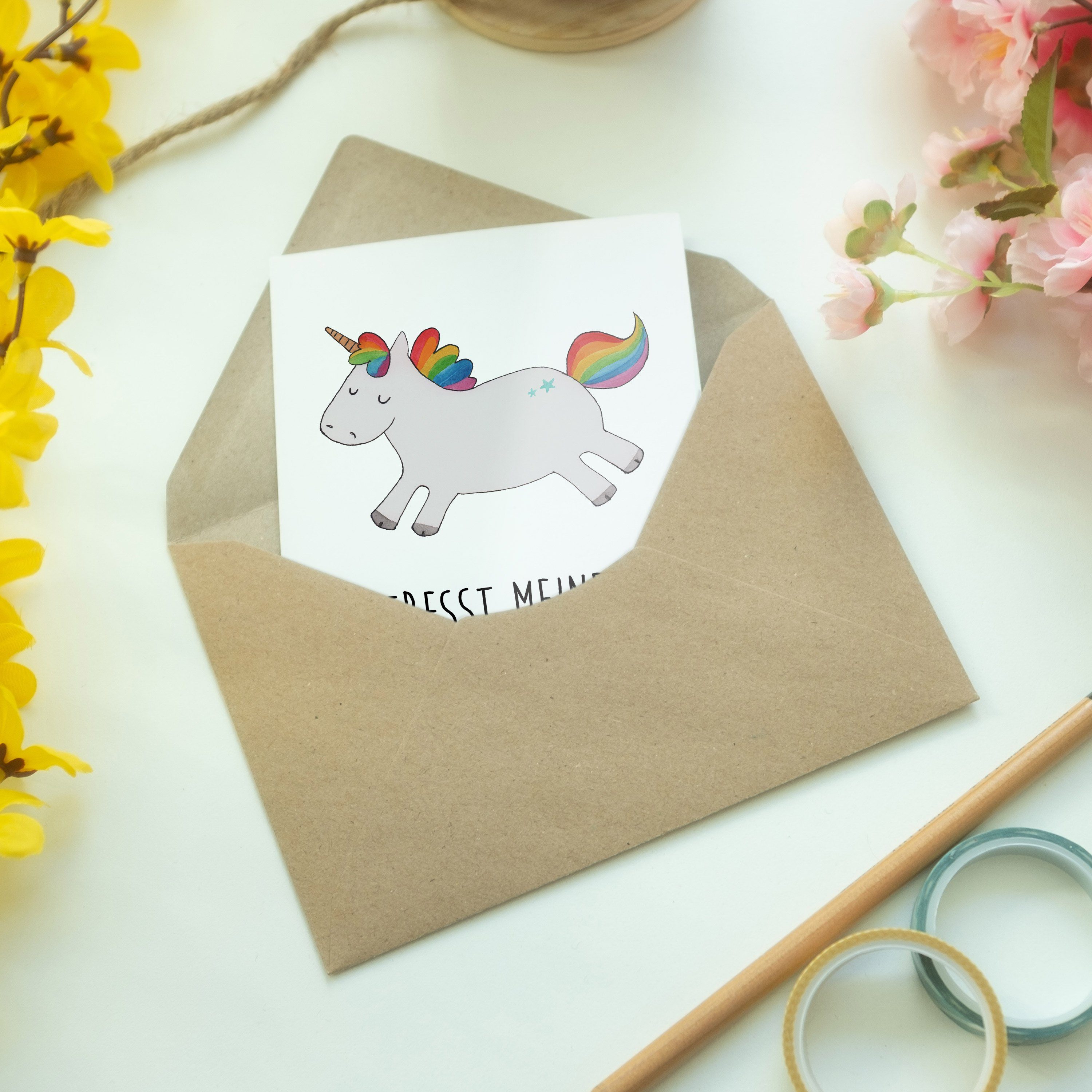 g & Happy Panda Unicorn, Mrs. Hochzeitskarte, - fröhlich, Grußkarte - Weiß Einhorn Geschenk, Mr.