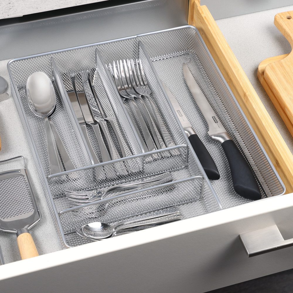 KESPER® Besteckeinsatz Besteckkasten mit 6 Fächern aus Metall (1 St), Organizer mit durchdachter Fächeraufteilung