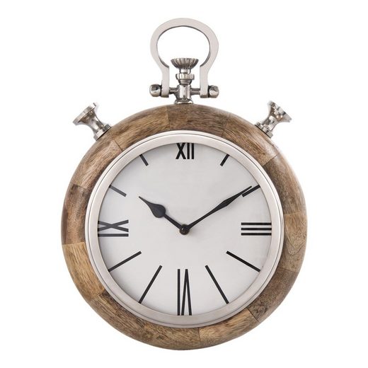 Clayre & Eef Wanduhr »Wanduhr HARBOUR II silber natur aus Holz und