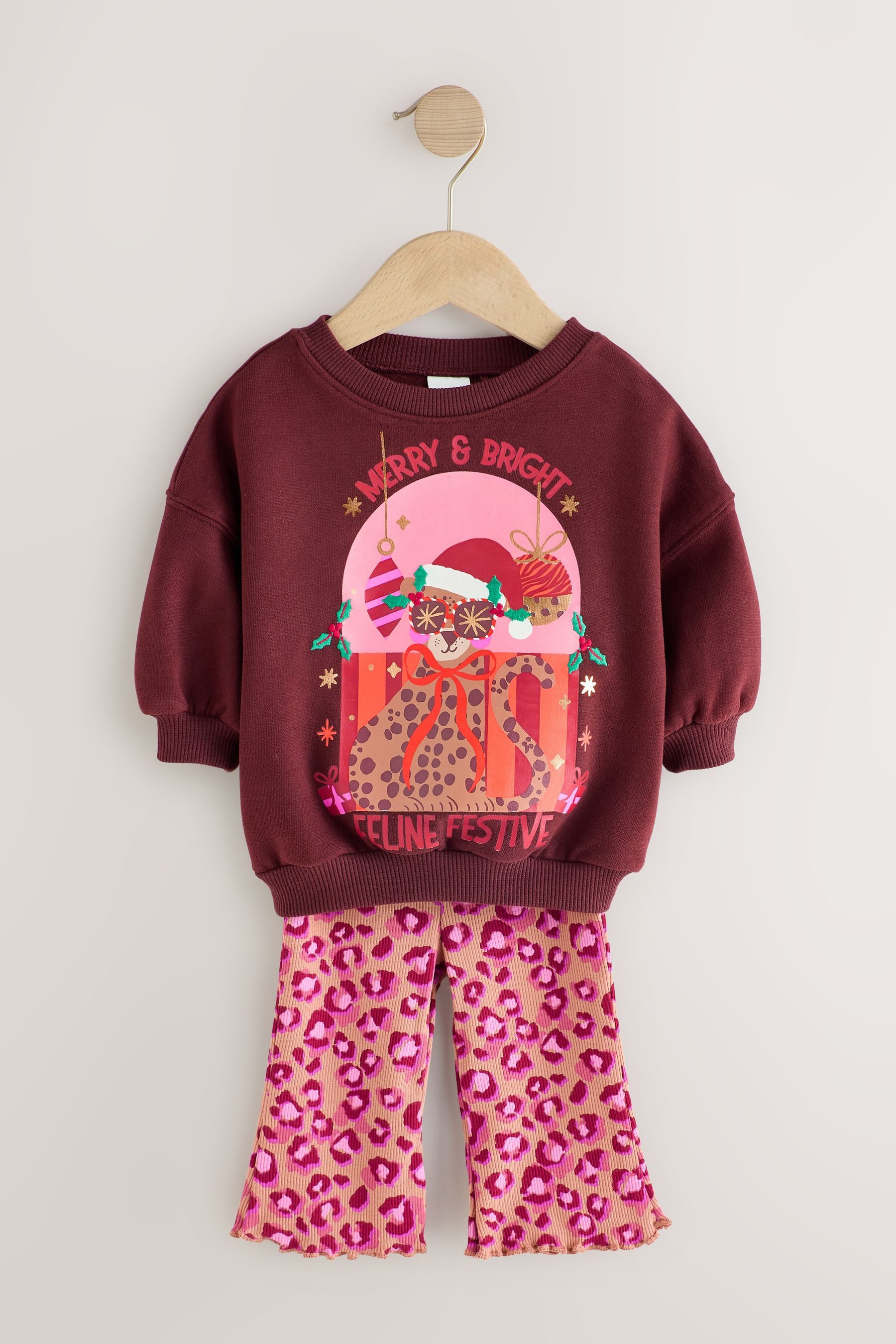 Next Top & Leggings Sweatshirt und ausgestellte Leggings im Set (2-tlg) – Bild 5 von 5