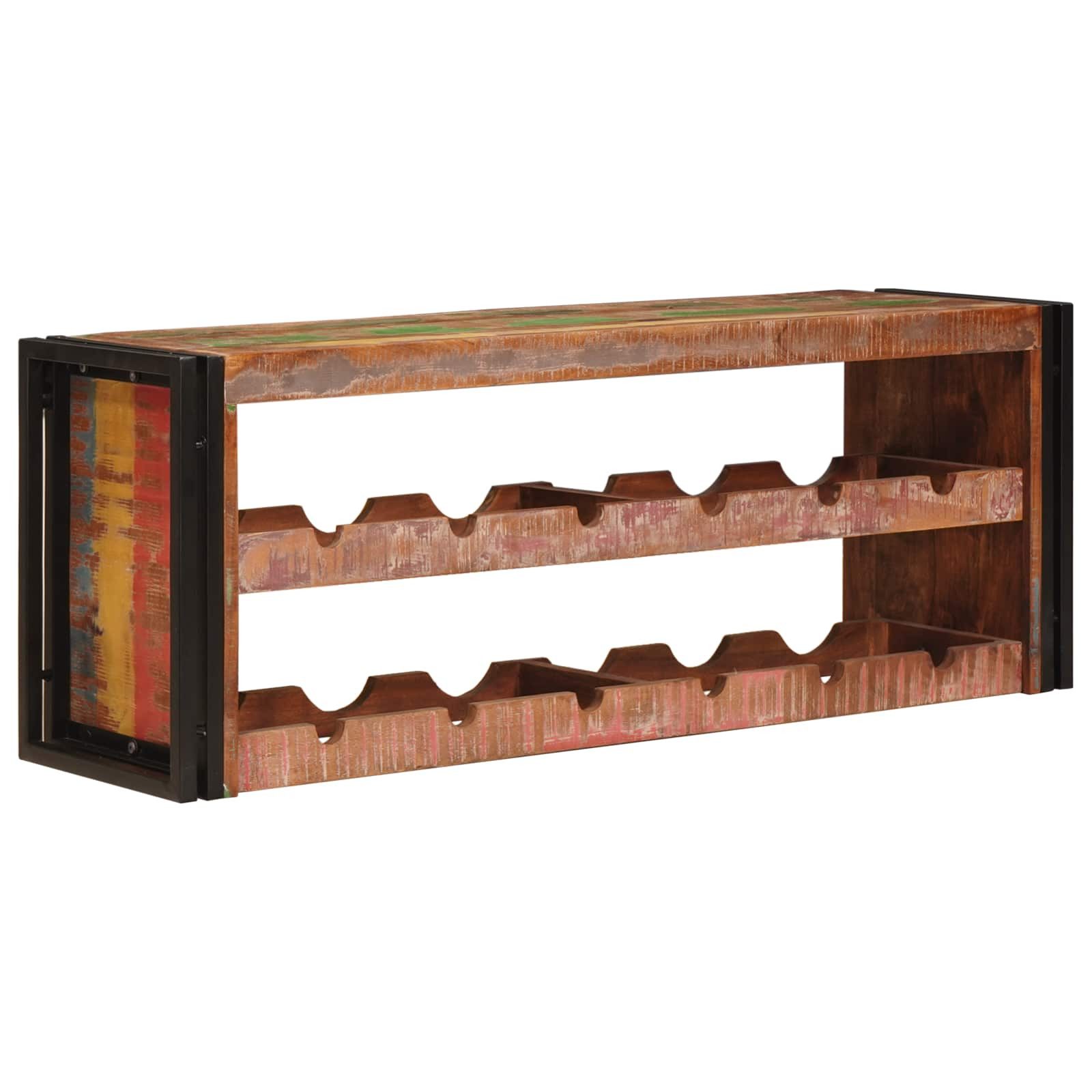 vidaXL Weinregal Weinregal Braun 120 x 45 x 33 cm Massives Altholz, 1-tlg.