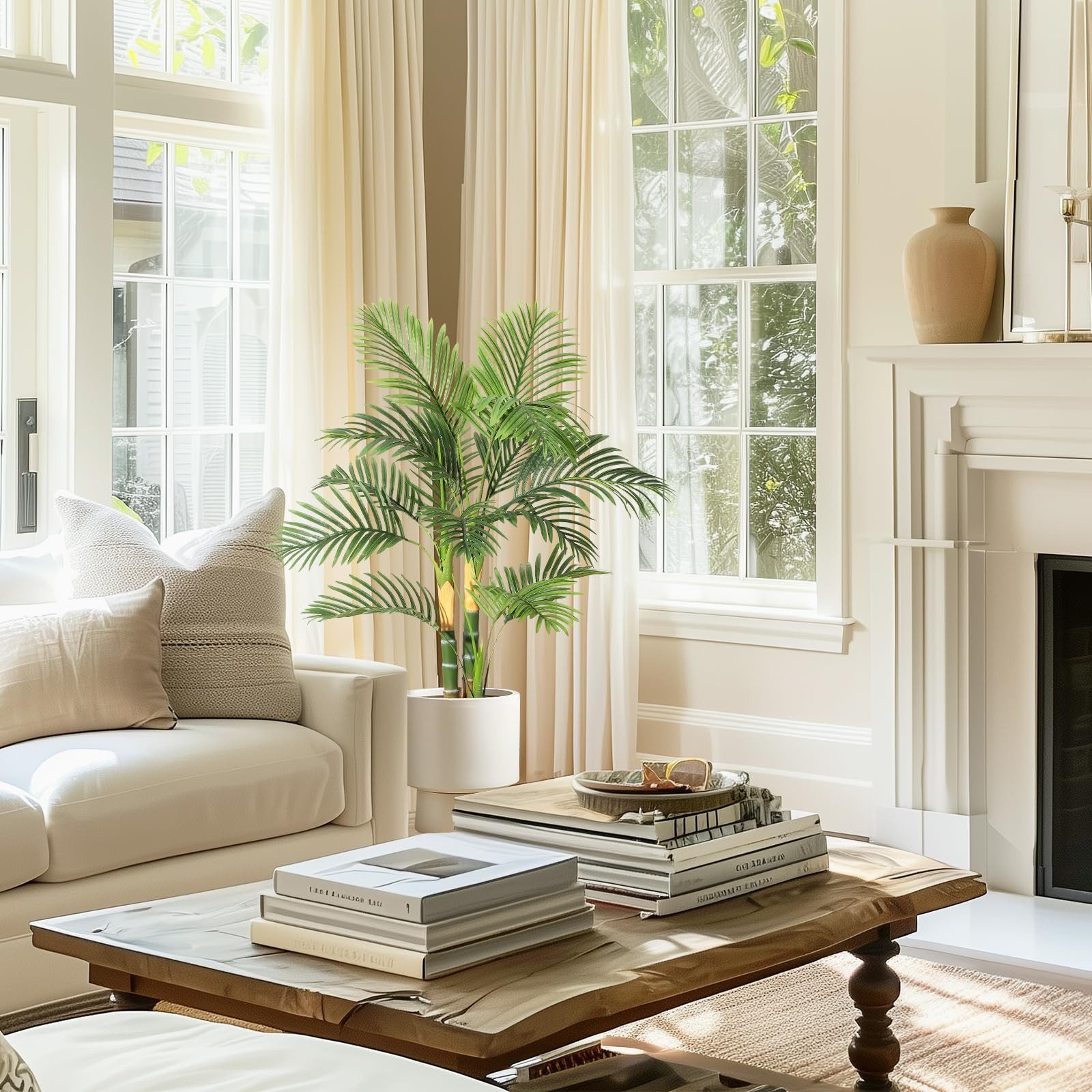 Kunstbaum 2er-Set Kunstpalme Künstliche Palme Kunstpflanzen 122/152cm, Garv günstig online kaufen