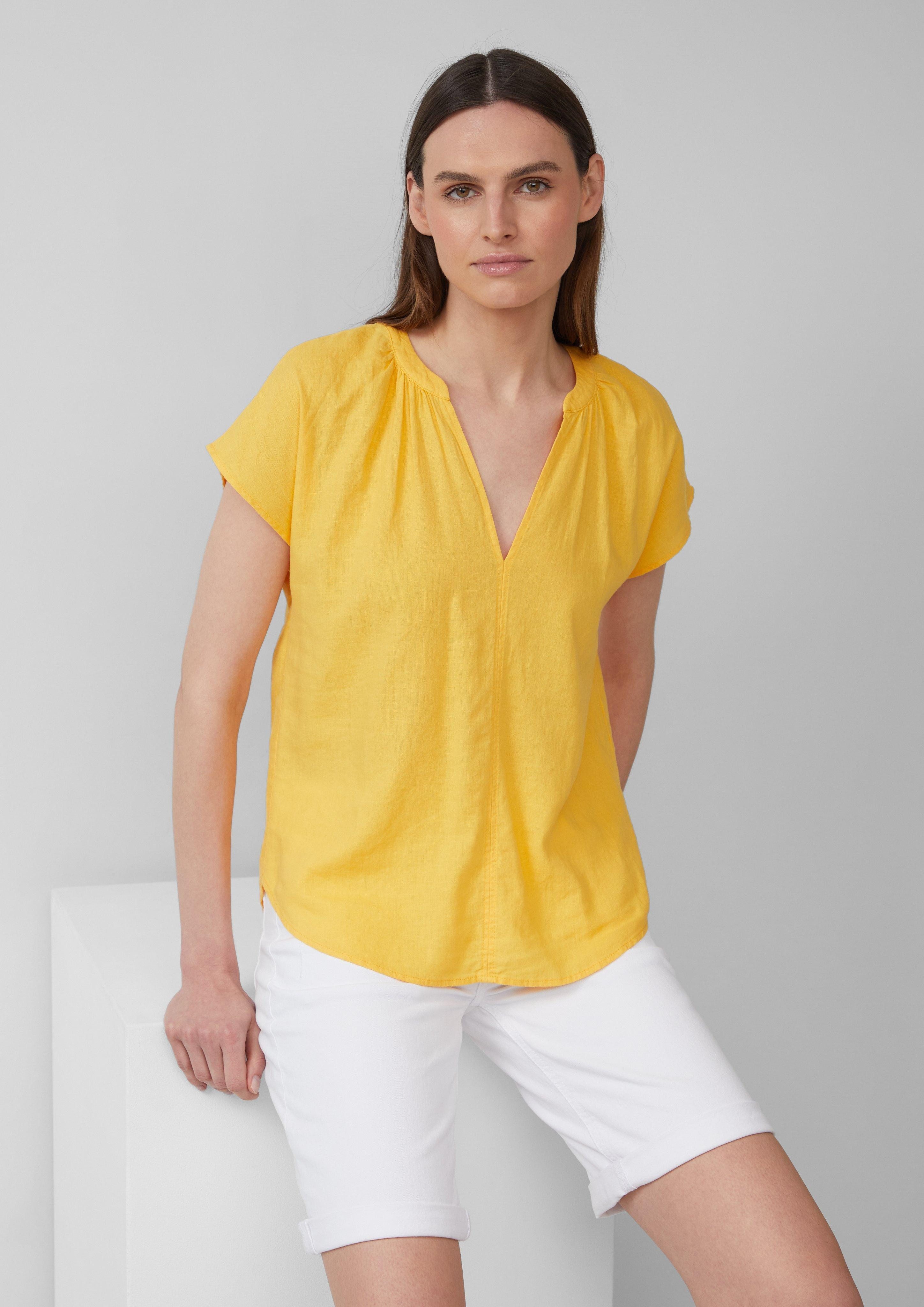 Blusentop Ärmellose Bluse aus Leinenmix im Relaxed Fit
