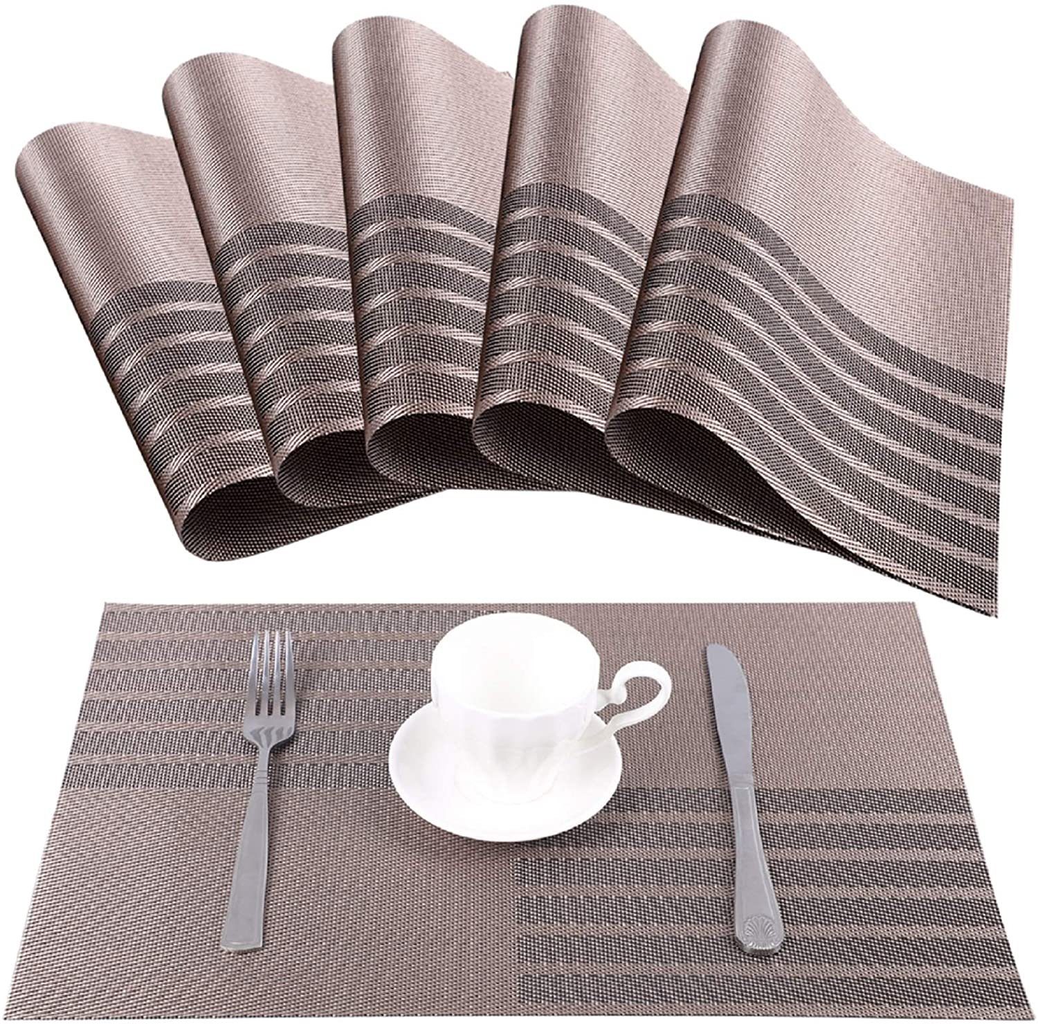 zggzerg Tischläufer Satz von 6 Platzsets, Tischsets PVC Hitzebeständig günstig online kaufen