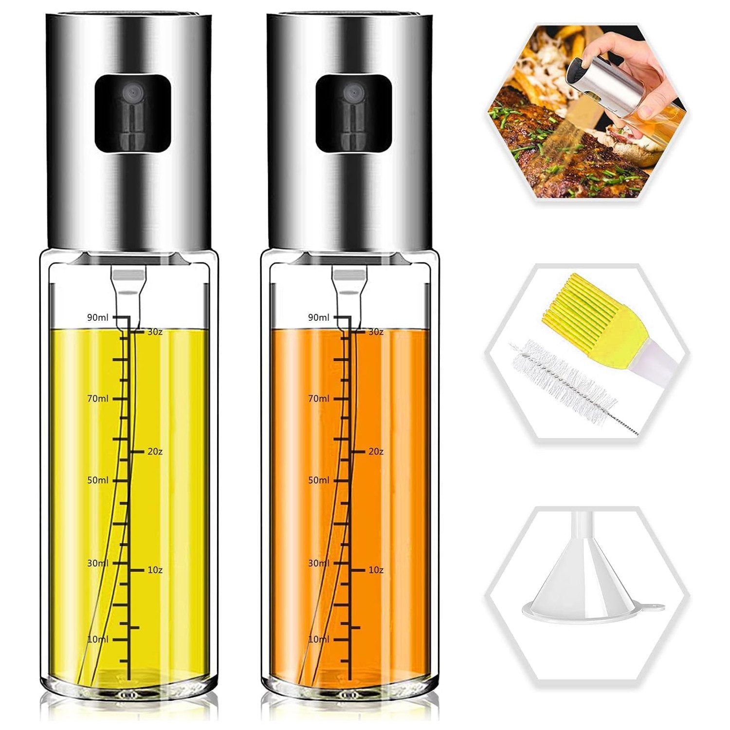 Ölspender Menage-Set Essig- und Ölsprüher Set 100 ml Essigsprüher Ölspray