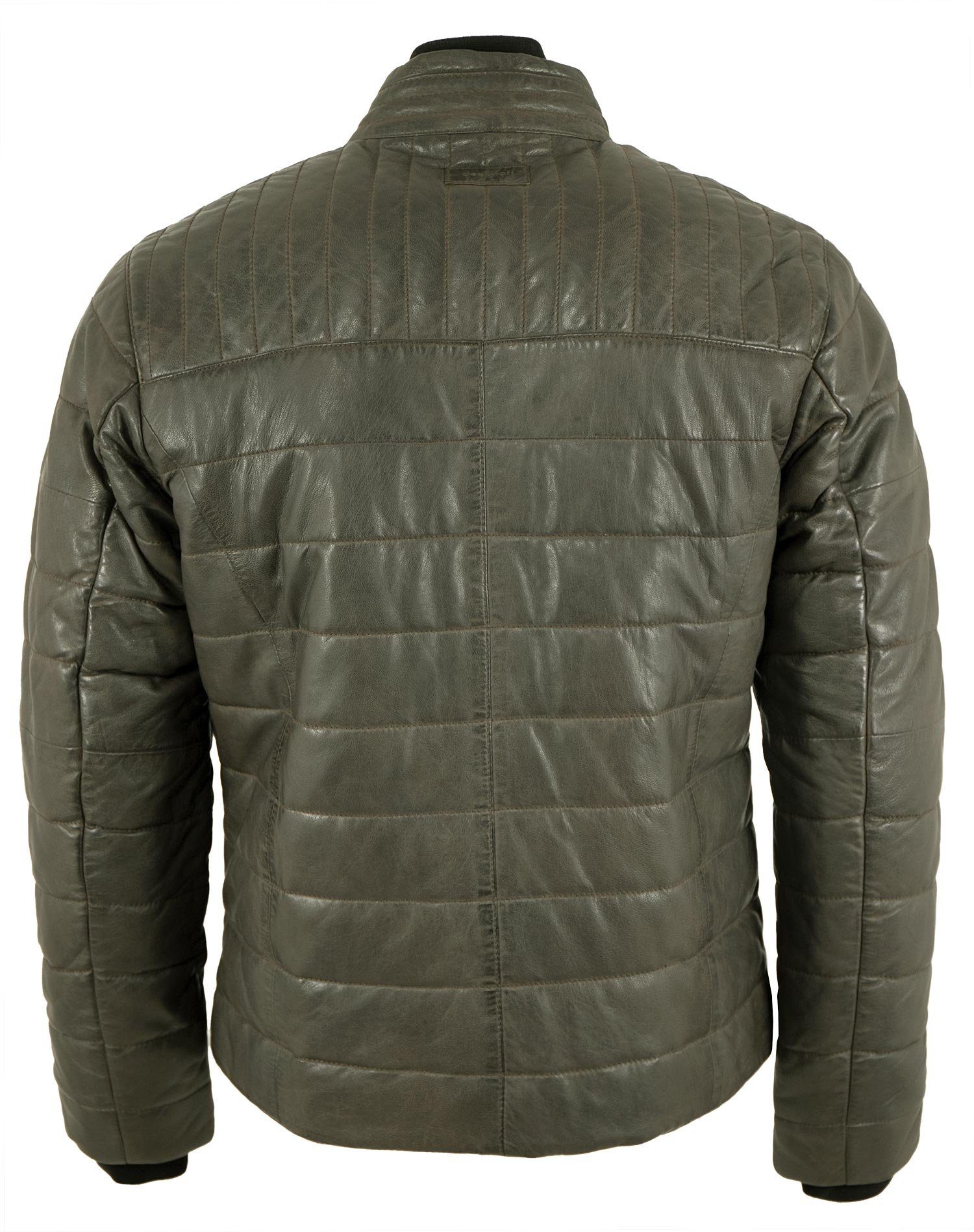 Deercraft Lederjacke DMHuxly Deercraft - Herren Lederjacke Steppjacke Lammnappa olive