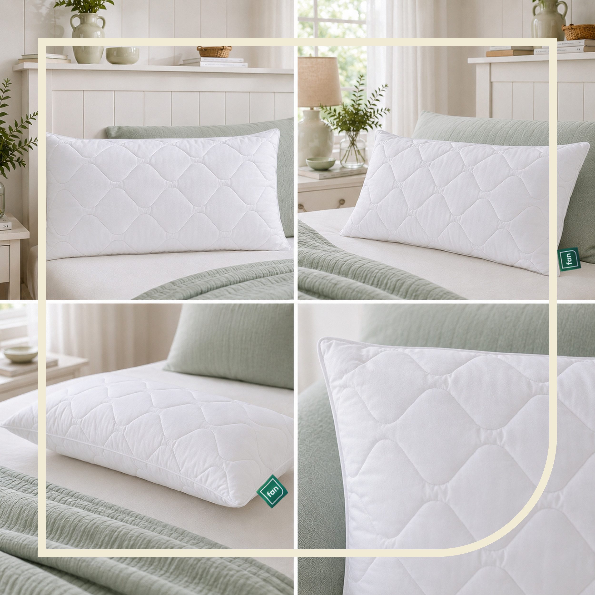 fan Microfaserkissen Kansas, mit Baumwollbezug und Reißverschluss, Füllung: 100% Microfaser, Bezug: 100% Baumwolle, in 40x80 oder 80x80 cm, Kopfkissen aus Microfaser, Made in Germany