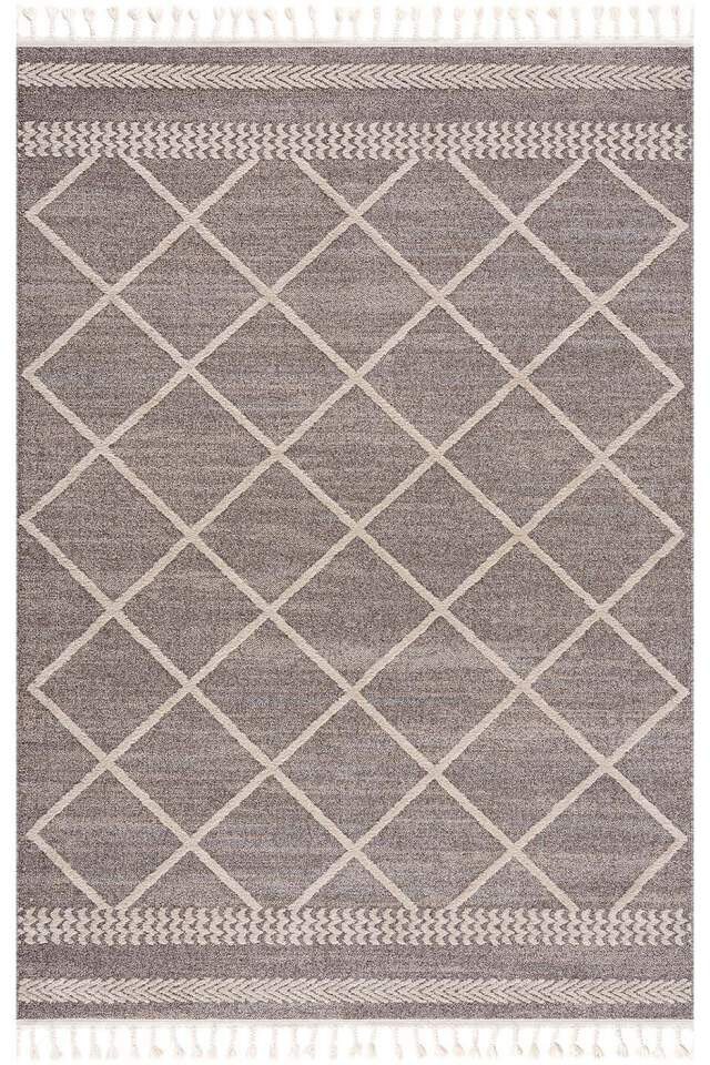 Teppich »Art 2645«, Carpet City, rechteckig, Höhe 7 mm, Kurzflor Teppich, mit Fransen, Wohnzimmer-HomeTrends