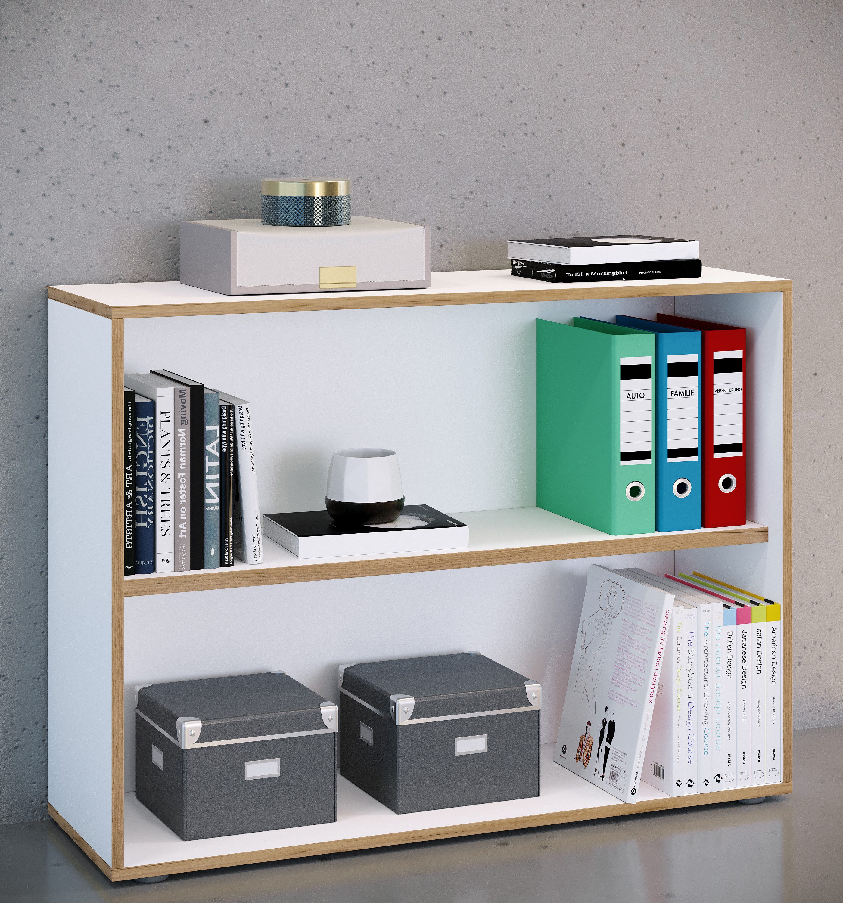 VCM Standregal Holz Büro Regal Bücher Ordner Aktenregal Salia 2f